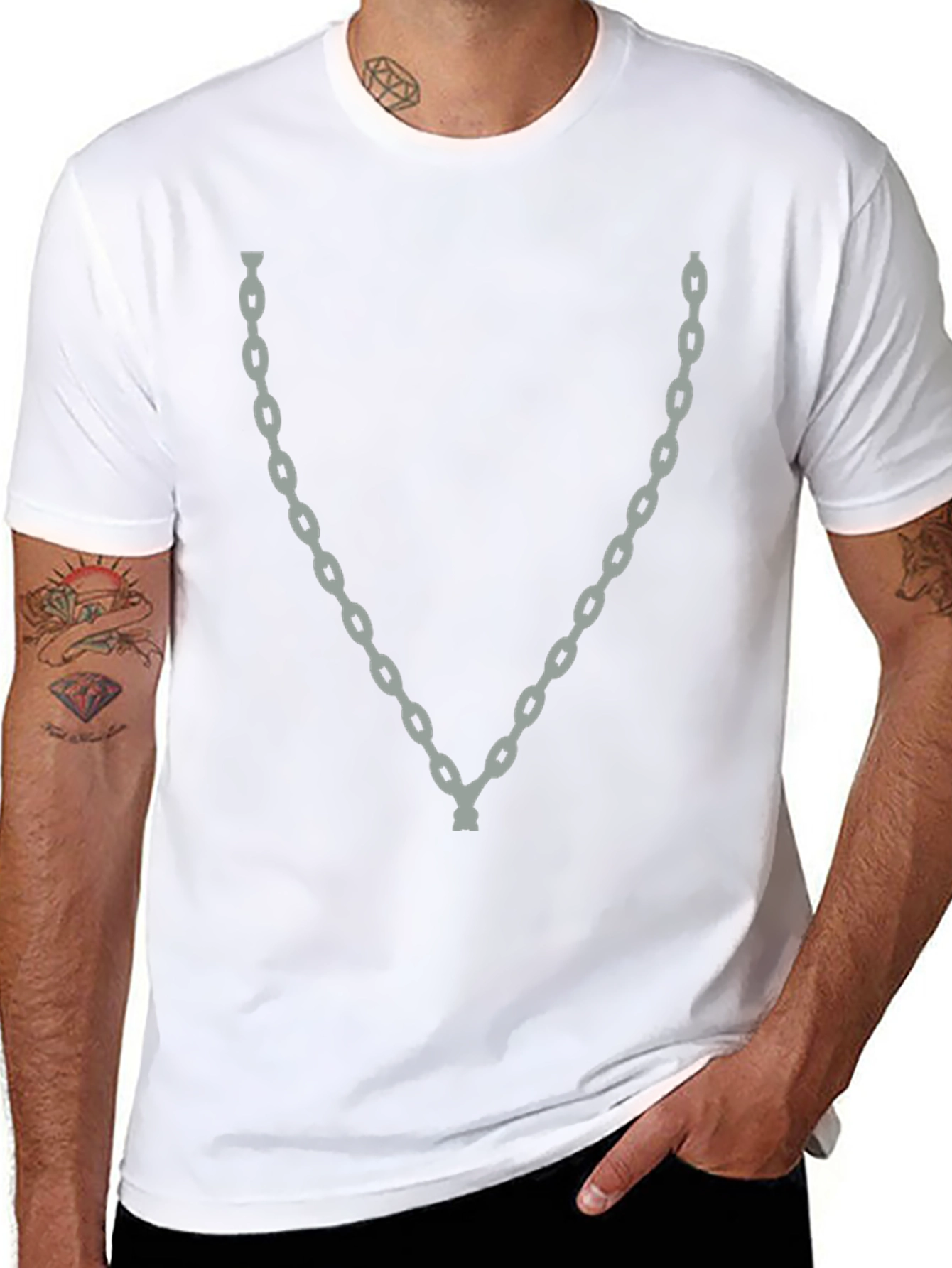 Chain Print Black T-Shirt