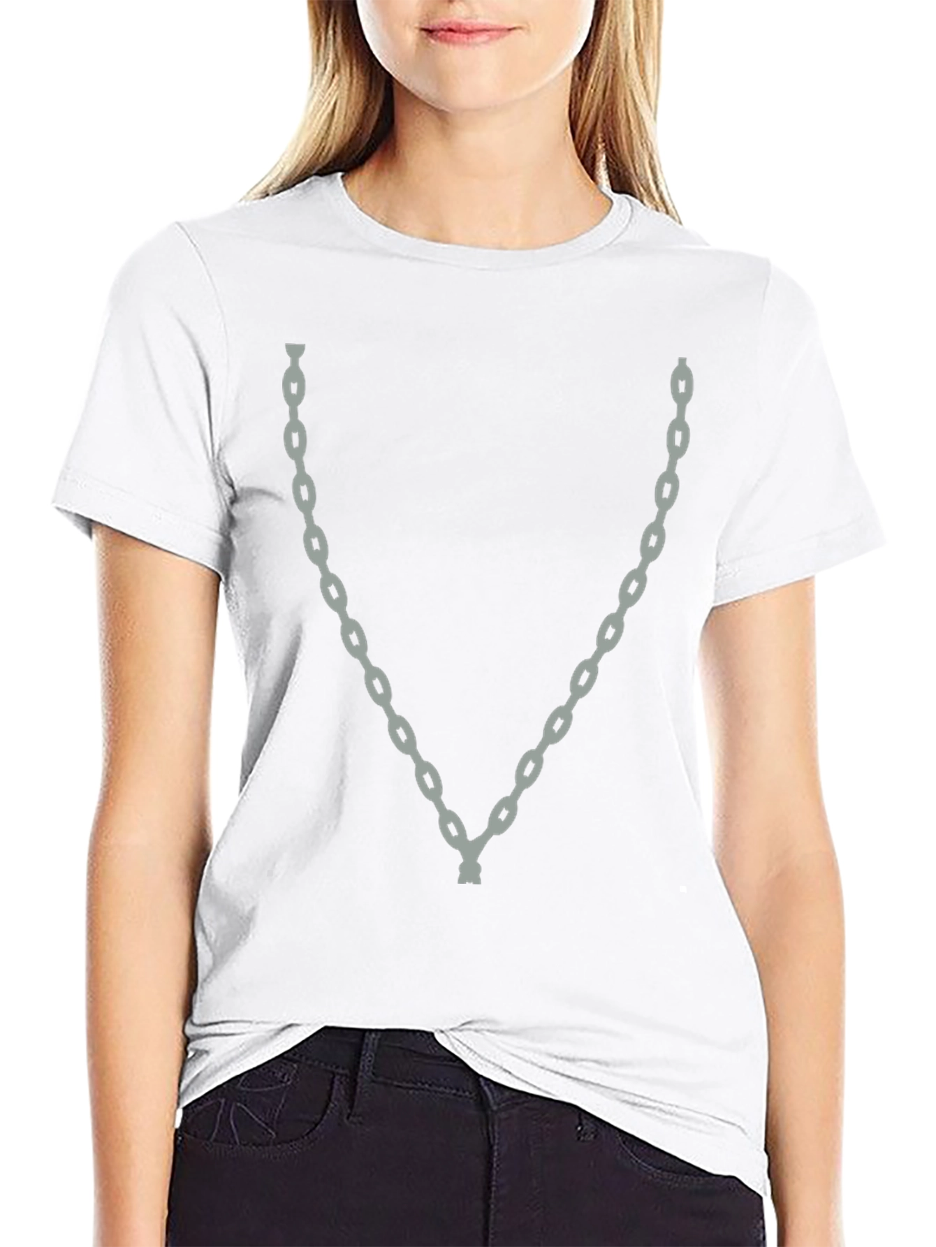Chain Print Black T-Shirt