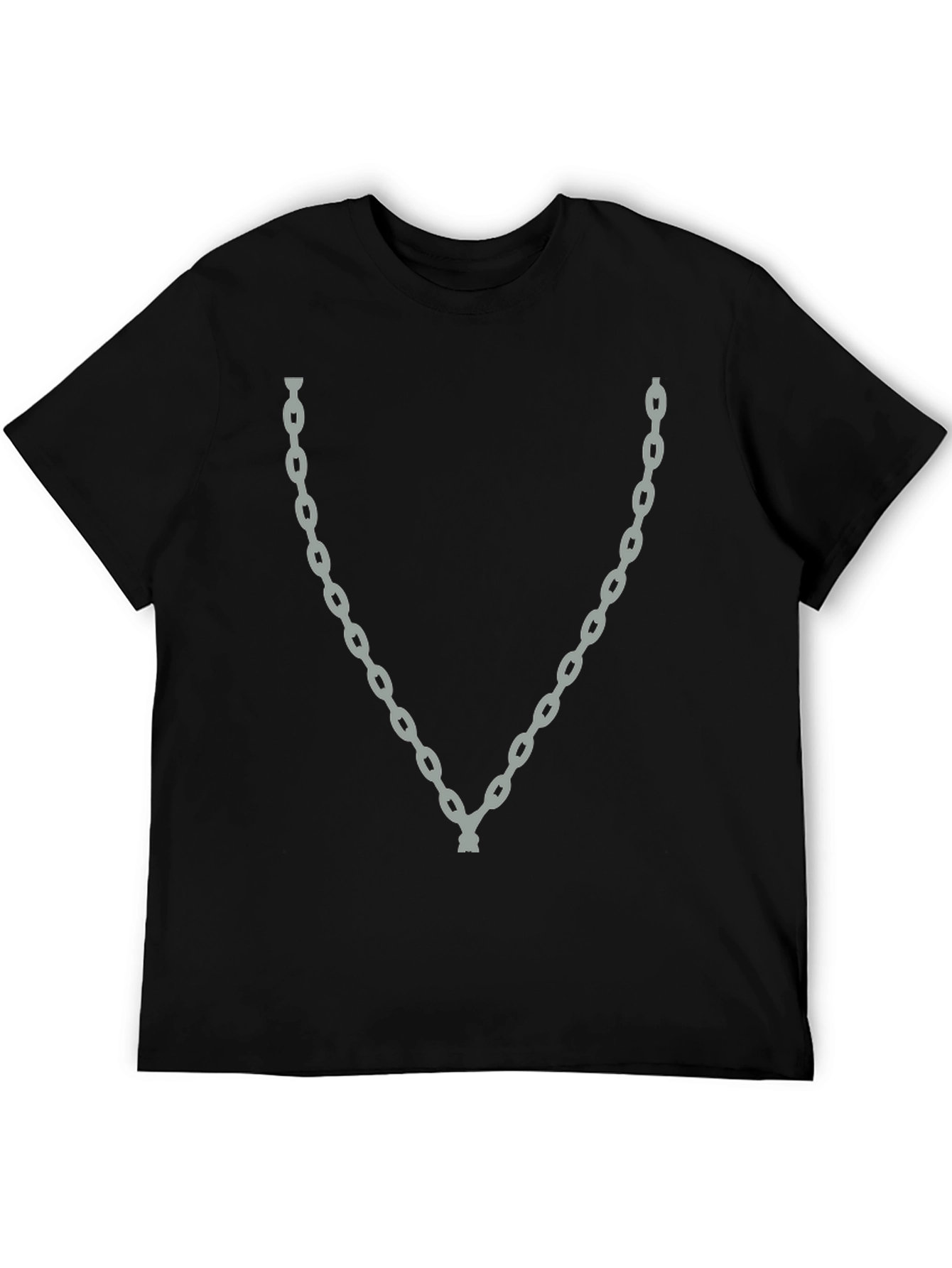 Chain Print Black T-Shirt