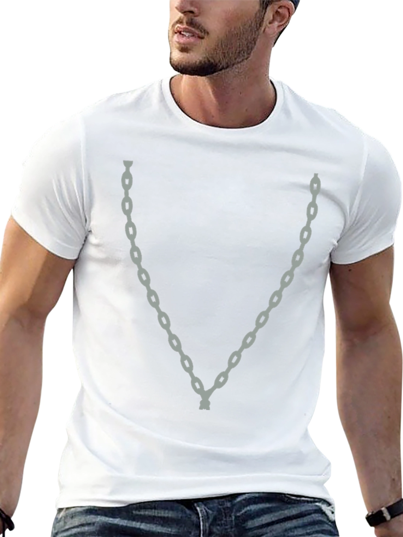 Chain Print Black T-Shirt