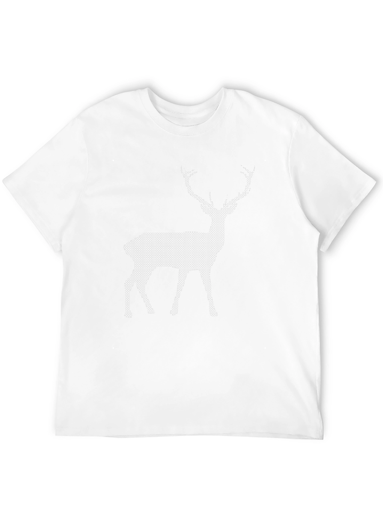 Black T-Shirt with Pixel Deer Design