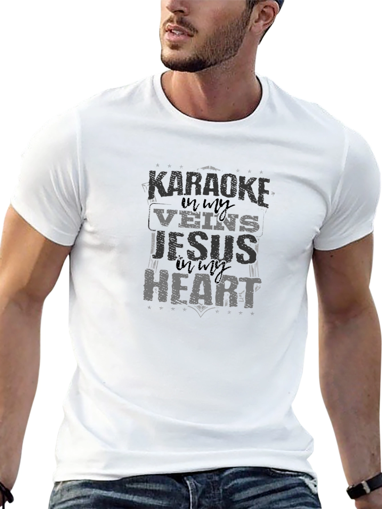 Karaoke & Jesus Black T-Shirt