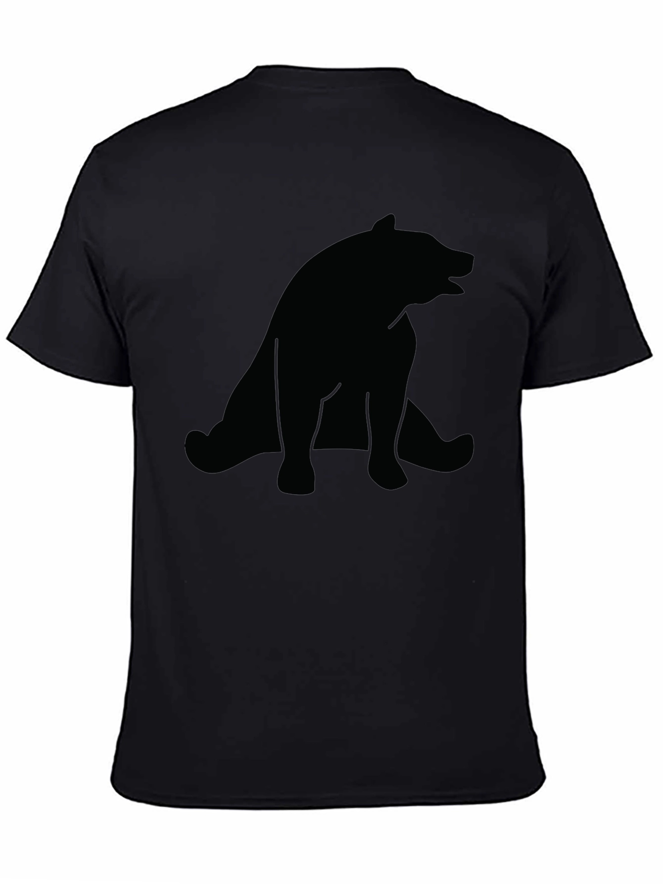 Bear Silhouette Mens Black T-Shirt