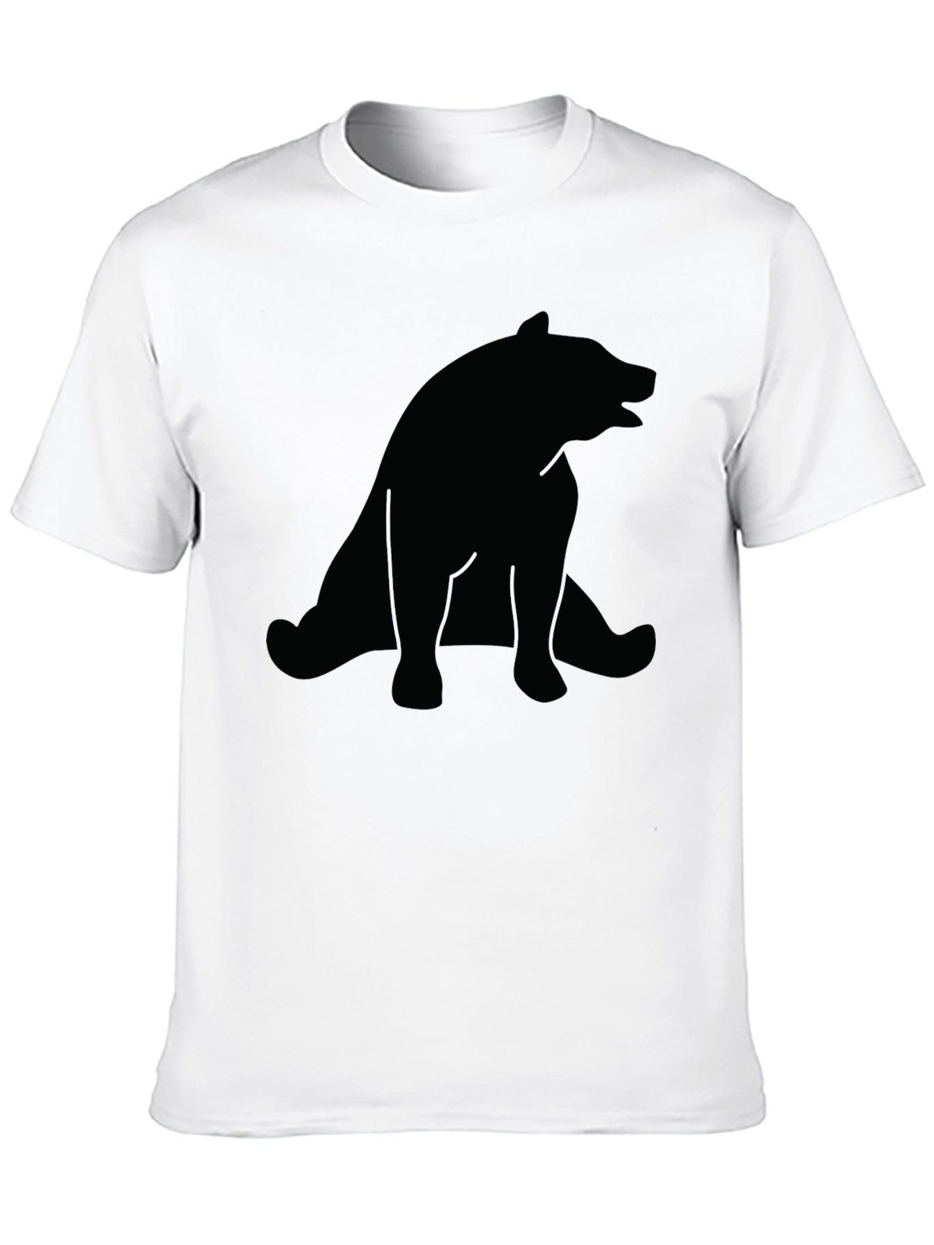 Bear Silhouette Mens Black T-Shirt
