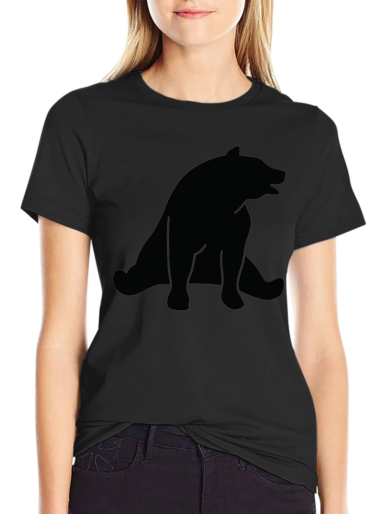Bear Silhouette Mens Black T-Shirt