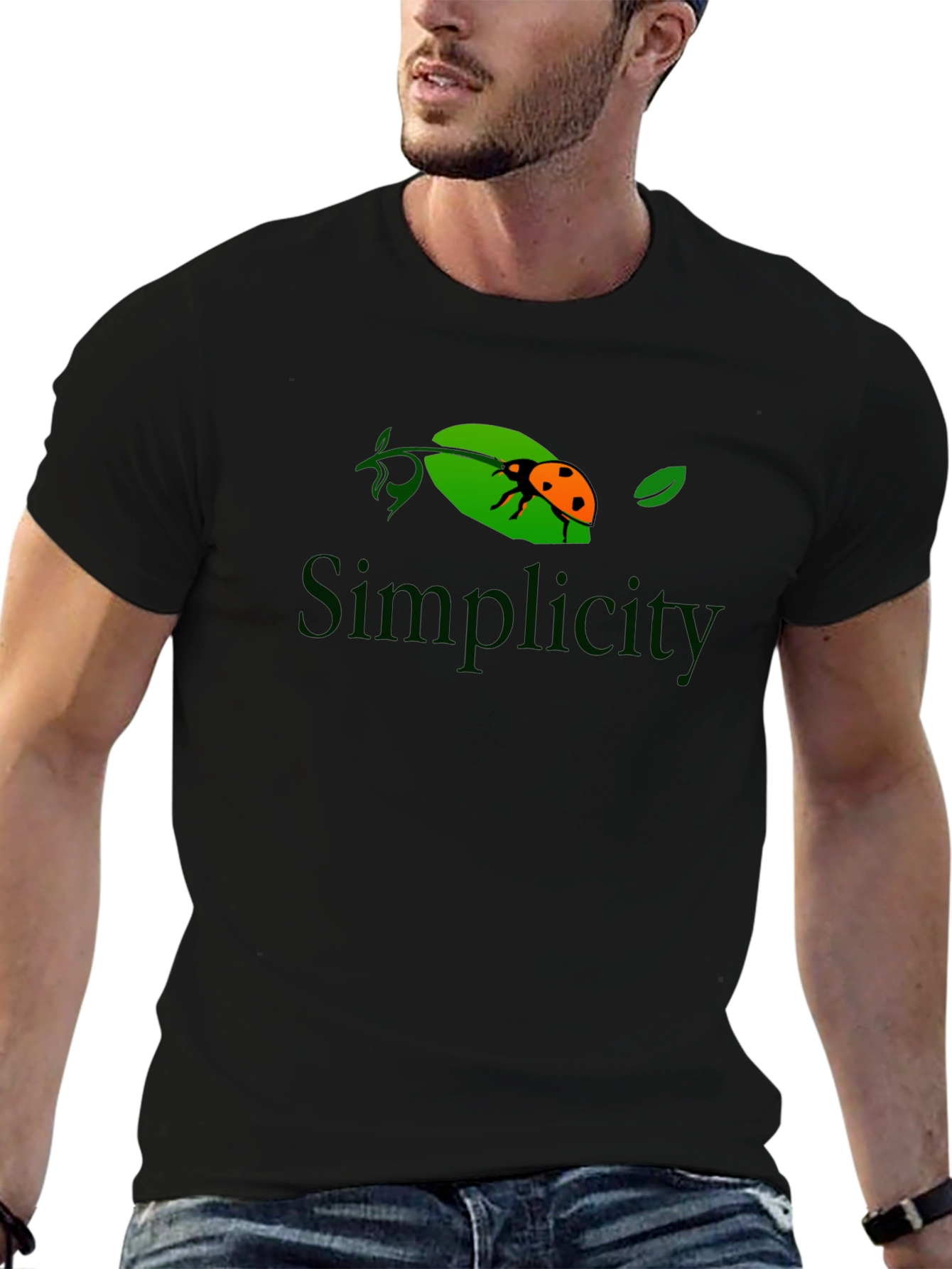 Simplicity Ladybug Graphic Tee - Black