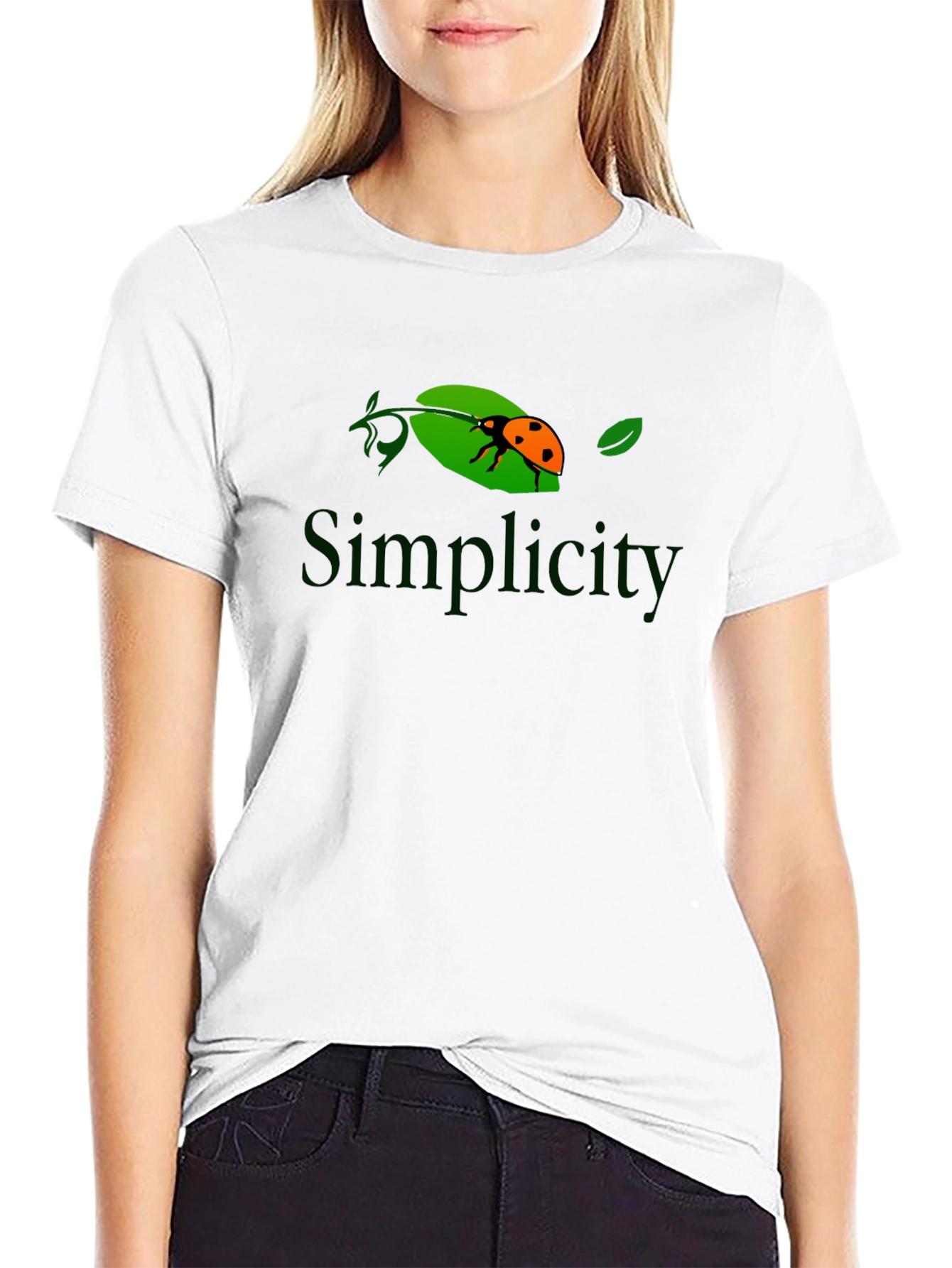 Simplicity Ladybug Graphic Tee - Black