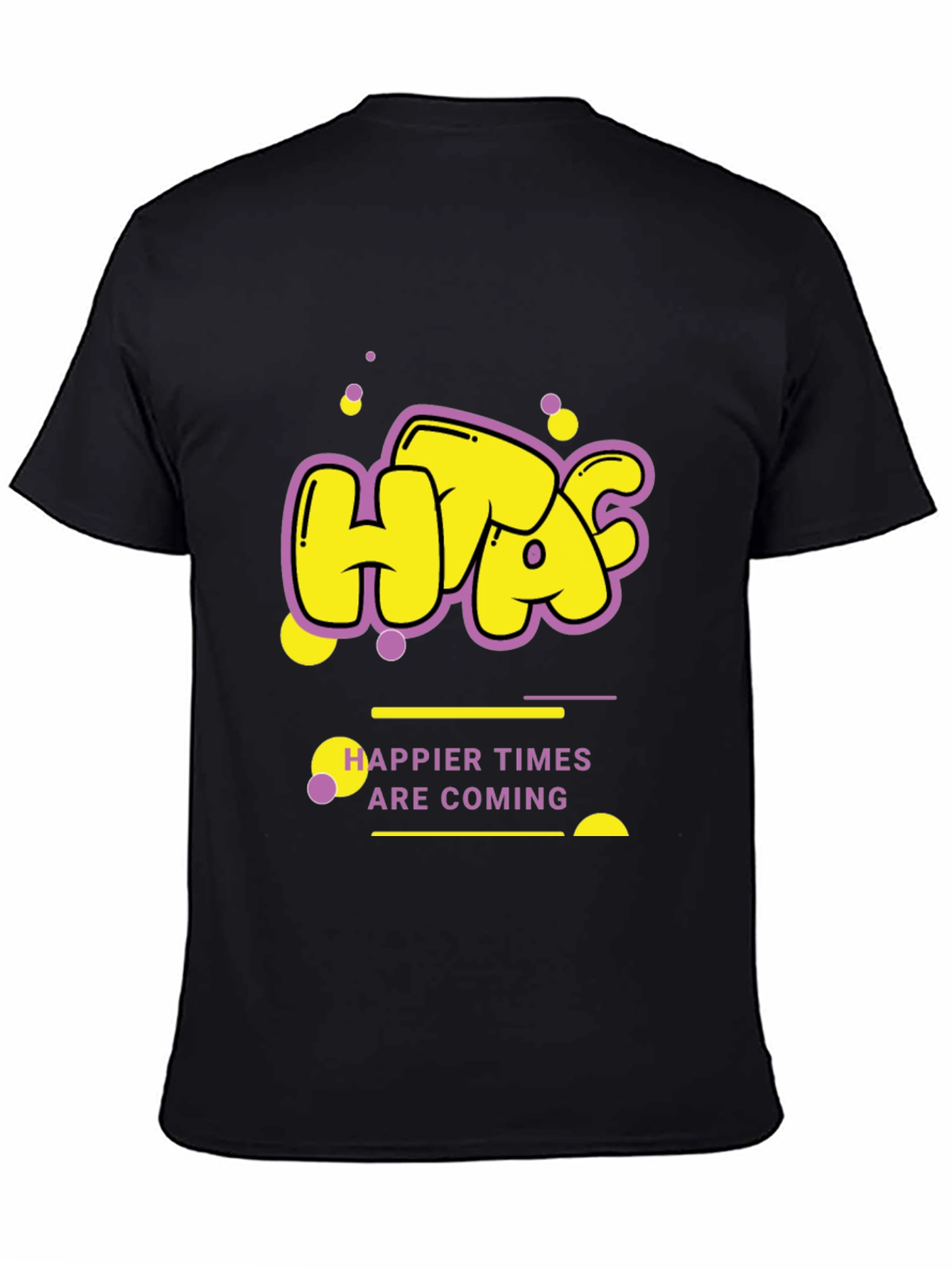 Happier Times Graphic Tee - Trendy Black T-Shirt