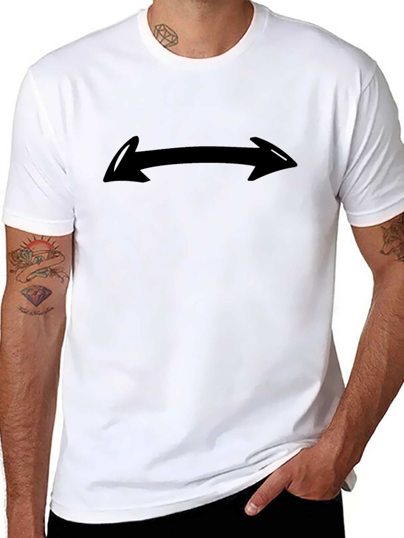 Black T-Shirt with Arrow Design