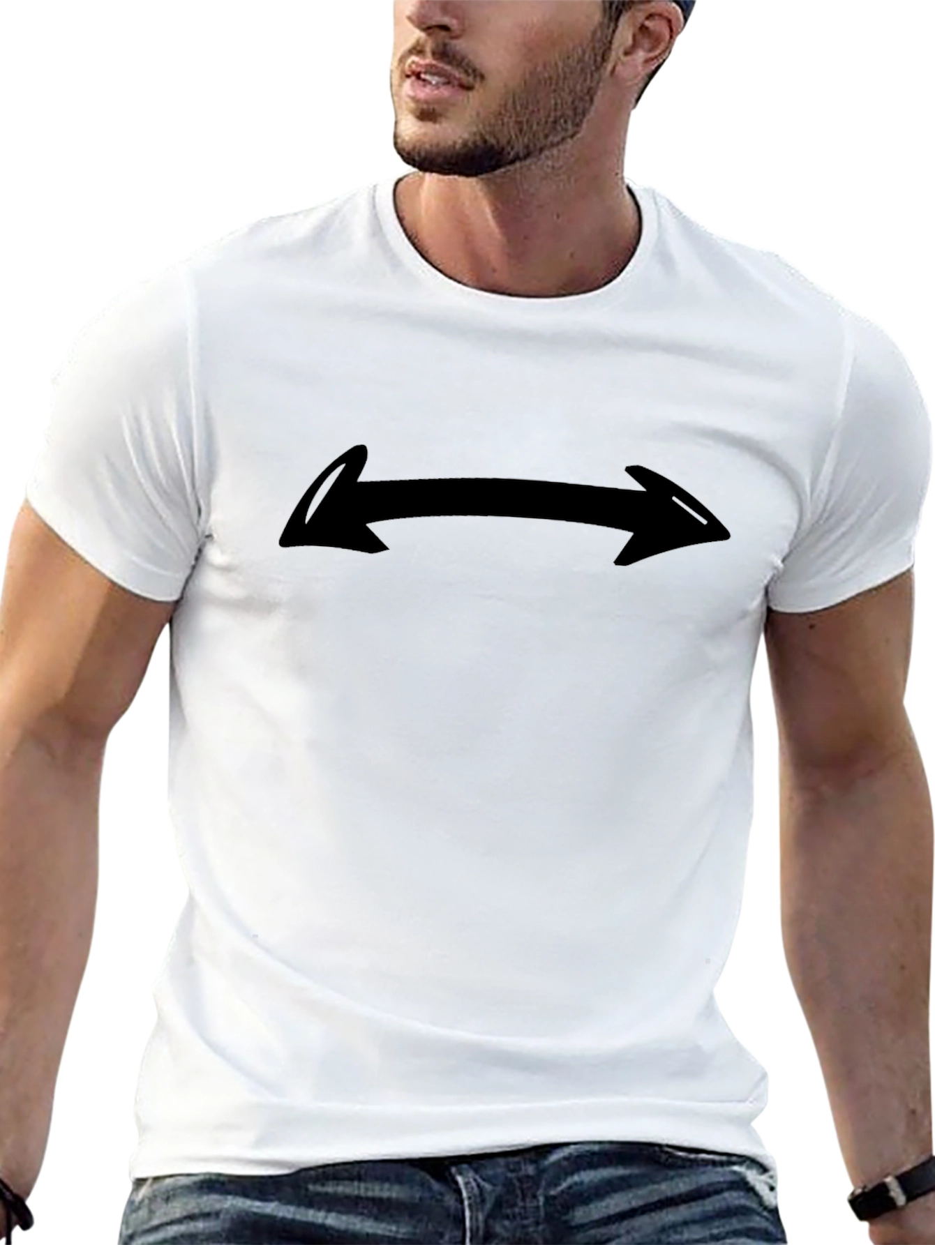 Black T-Shirt with Arrow Design
