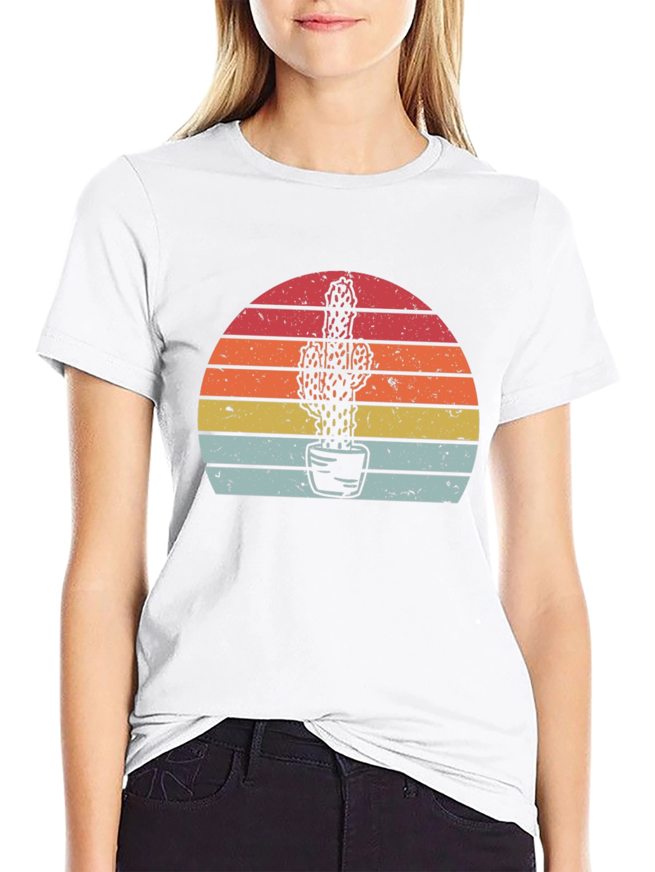 Cactus Sunset Graphic Tee - Retro Style
