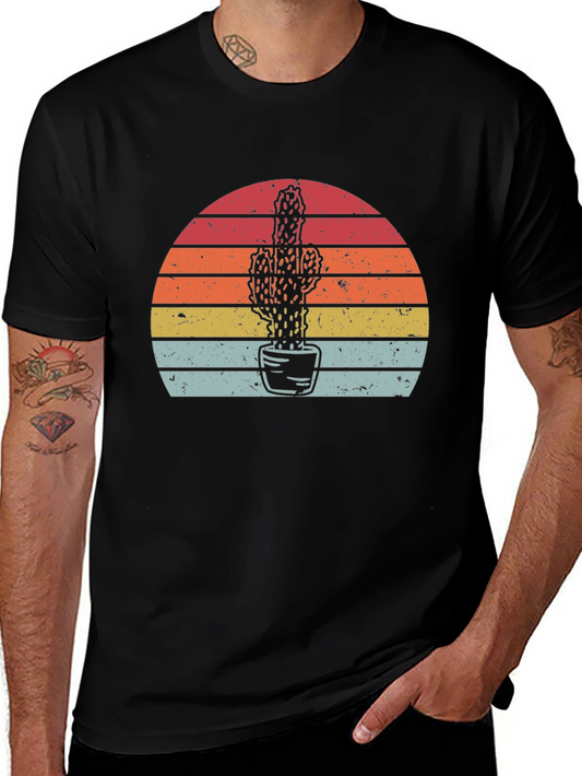 Cactus Sunset Graphic Tee - Retro Style