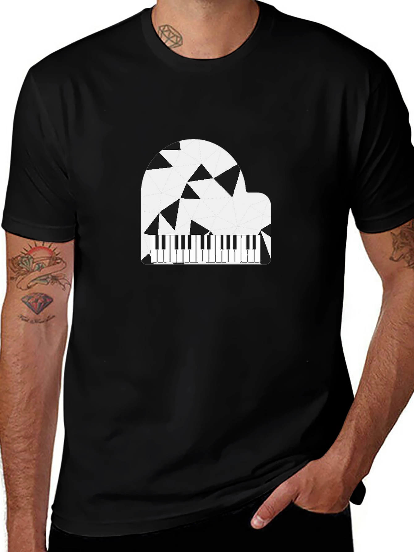 Abstract Piano Graphic T-Shirt