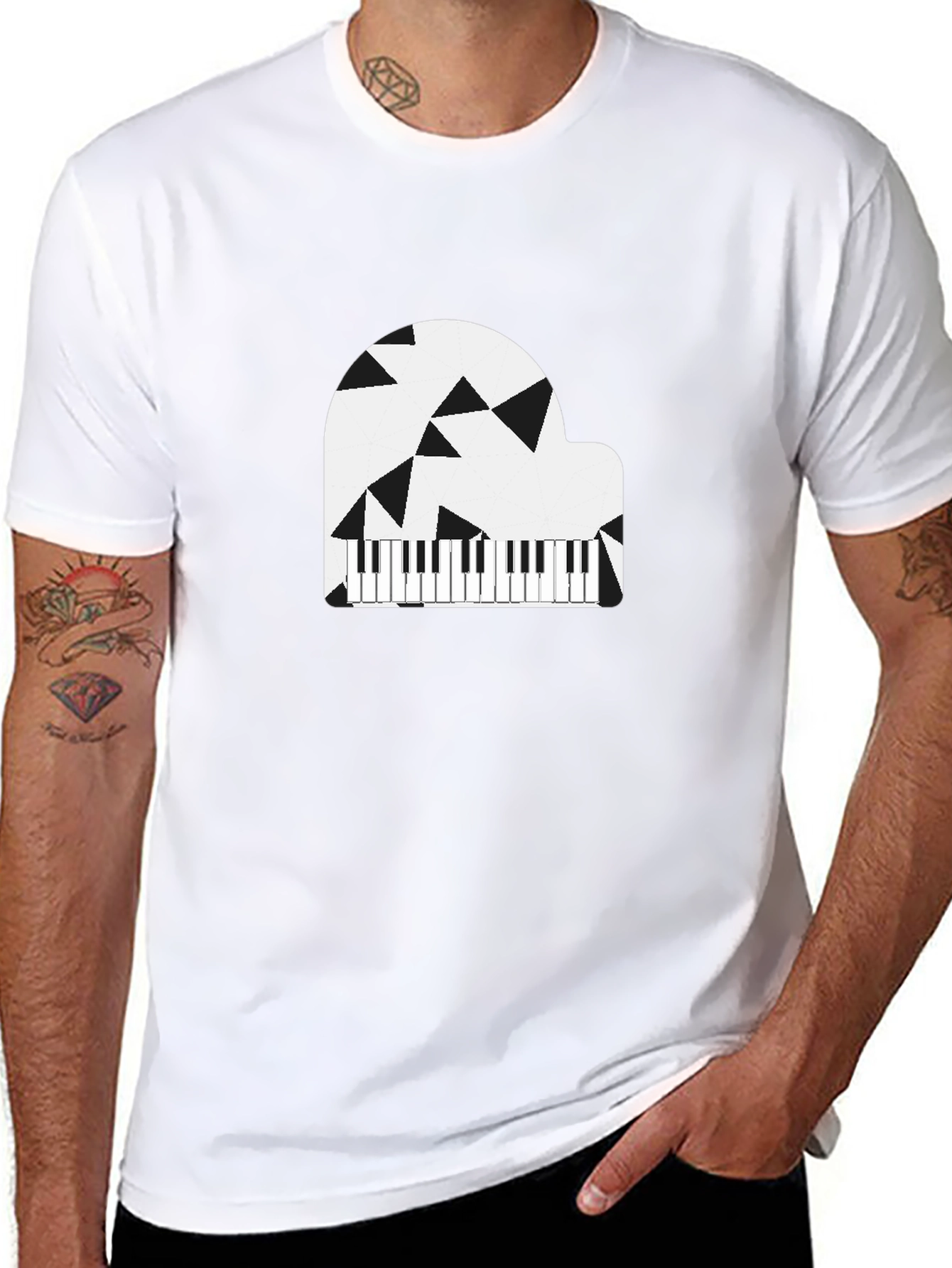 Abstract Piano Graphic T-Shirt