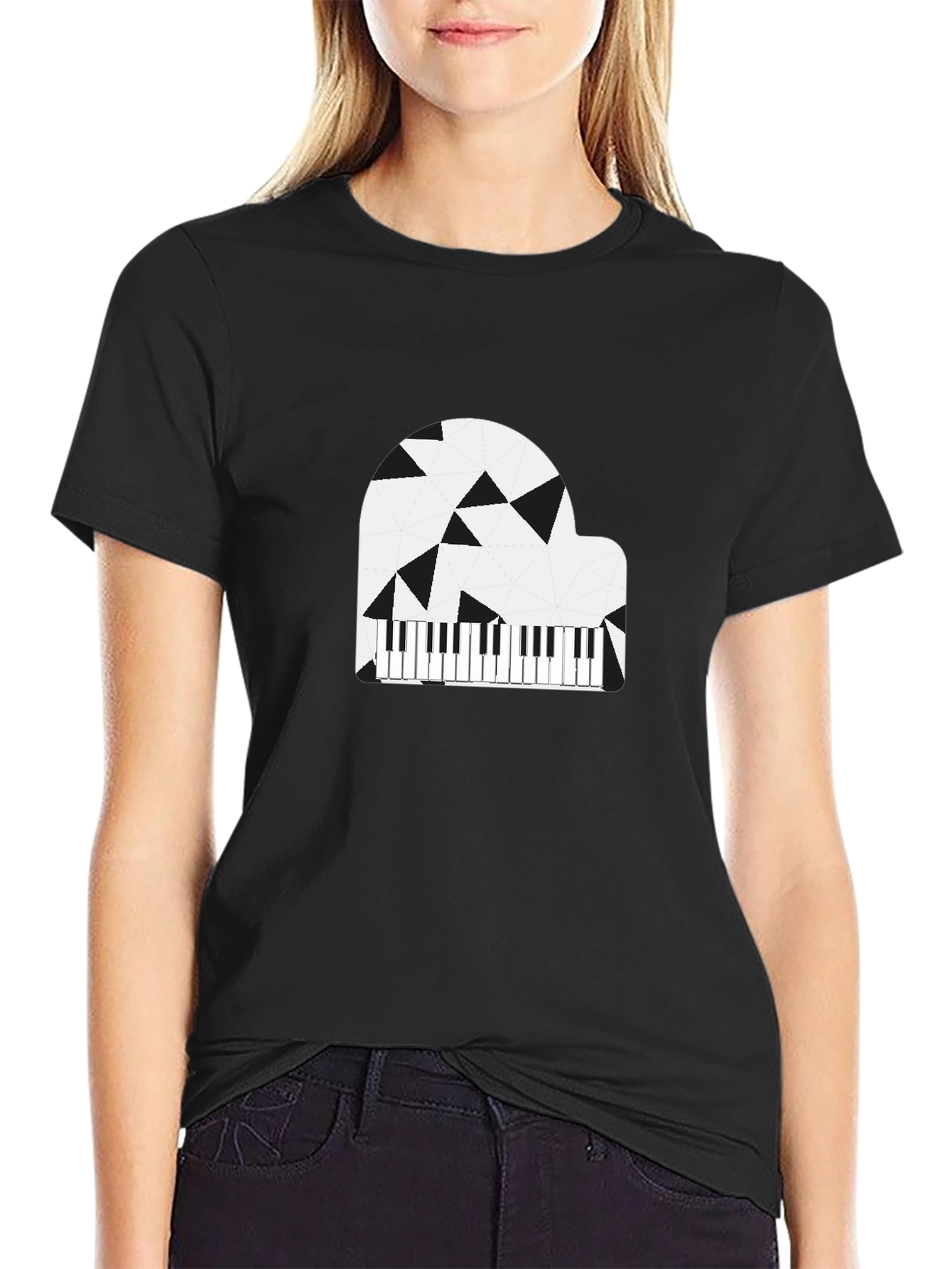 Abstract Piano Graphic T-Shirt