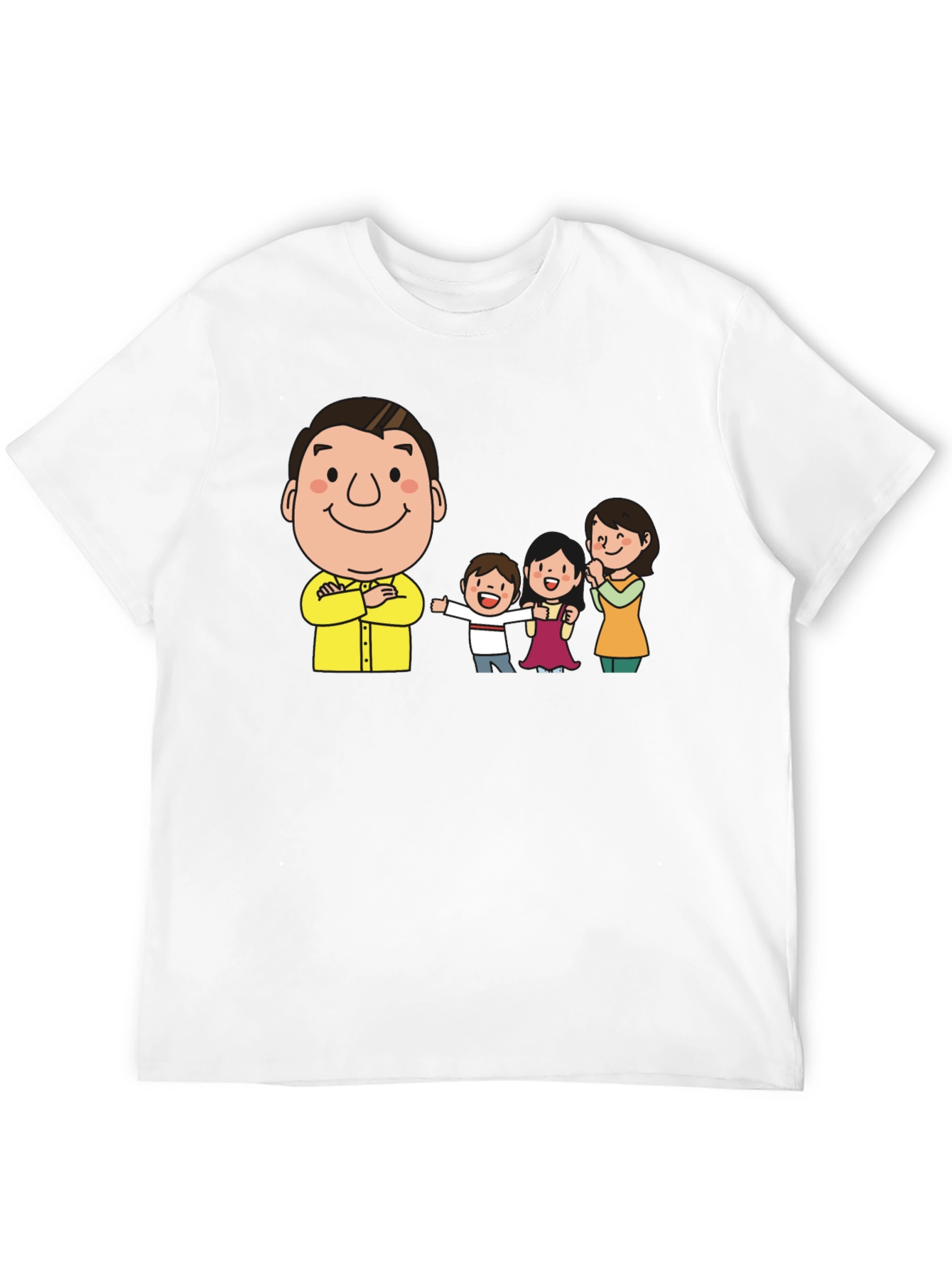 Cartoon Family Black T-Shirt