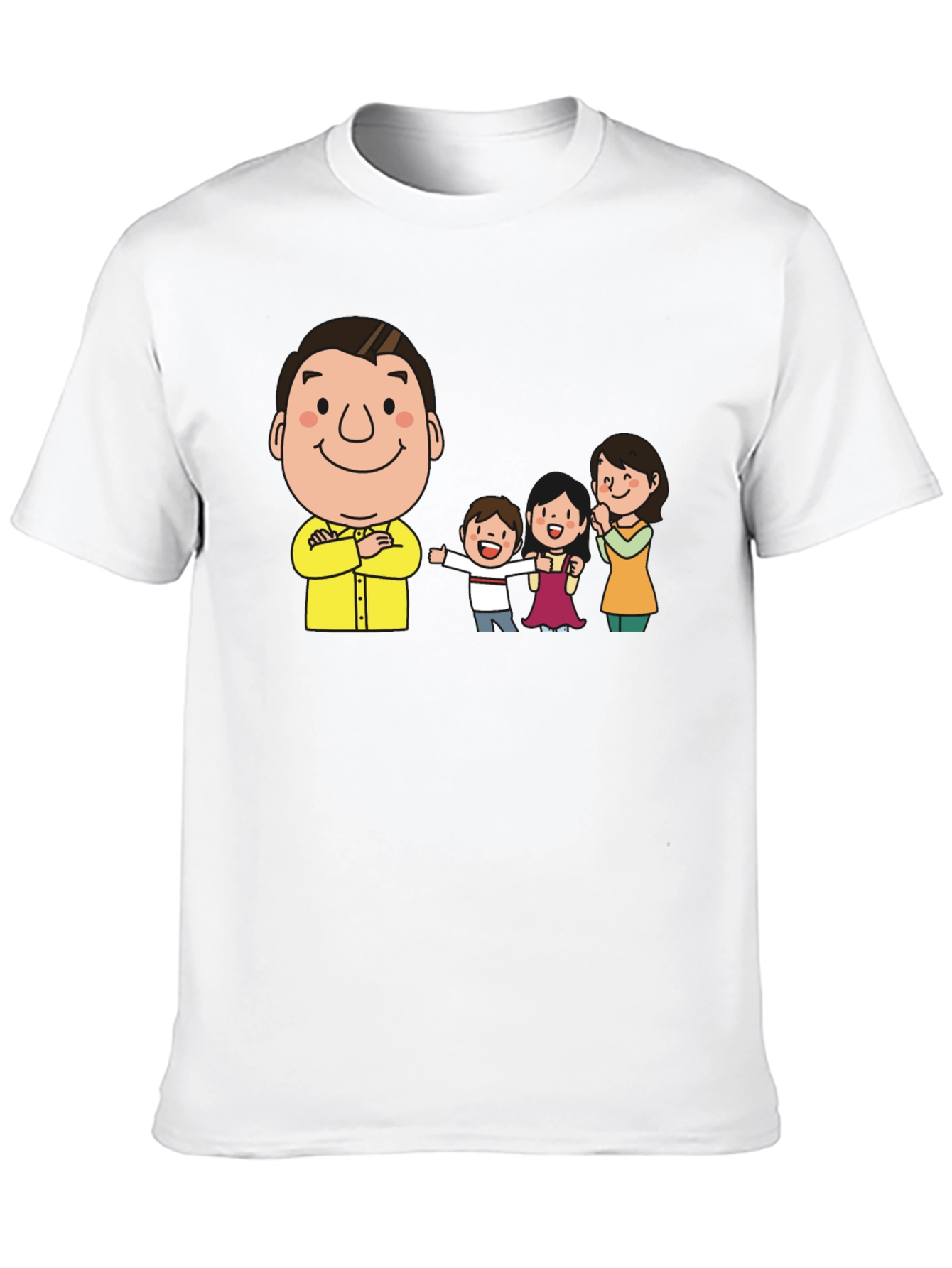 Cartoon Family Black T-Shirt