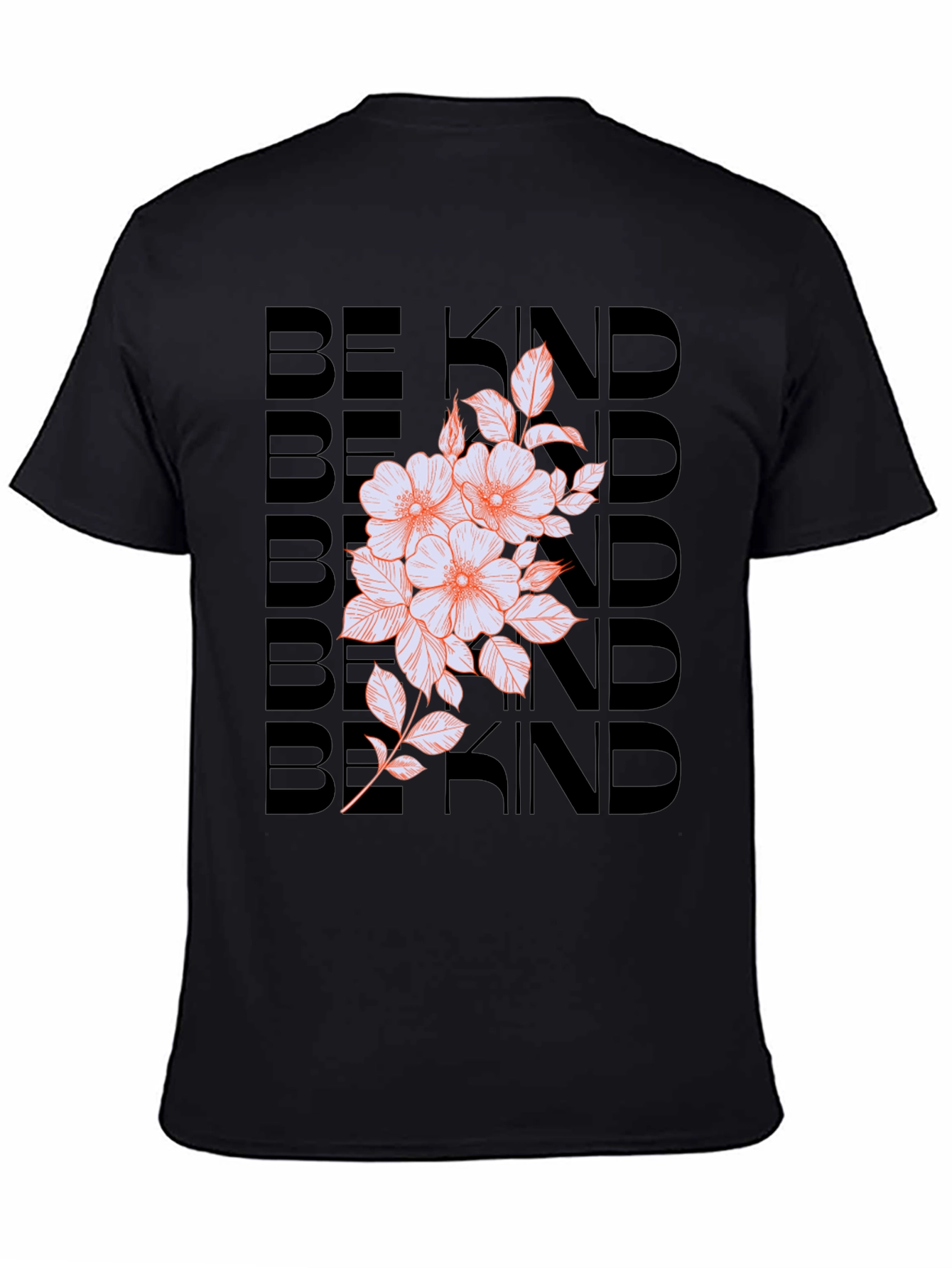Be Kind Floral Graphic Tee - Black