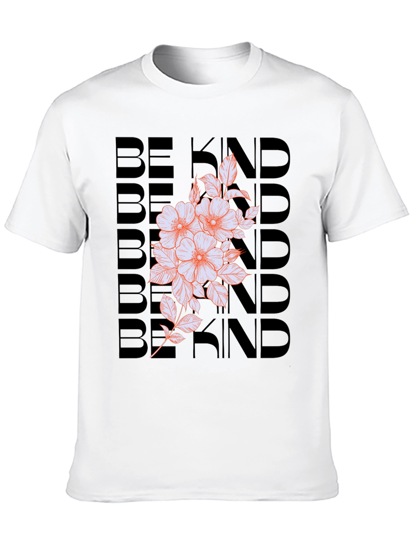 Be Kind Floral Graphic Tee - Black