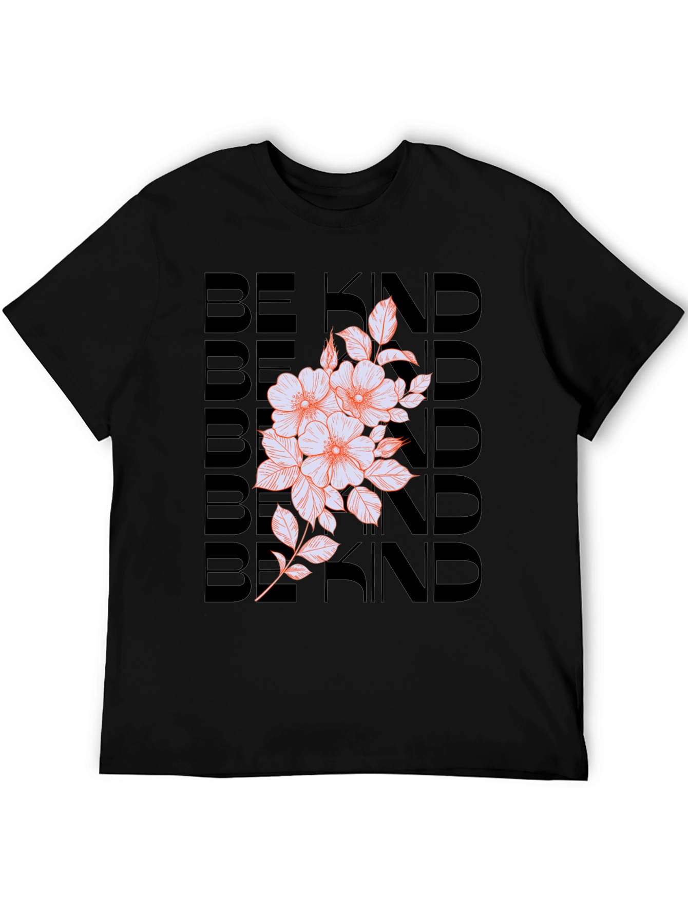 Be Kind Floral Graphic Tee - Black
