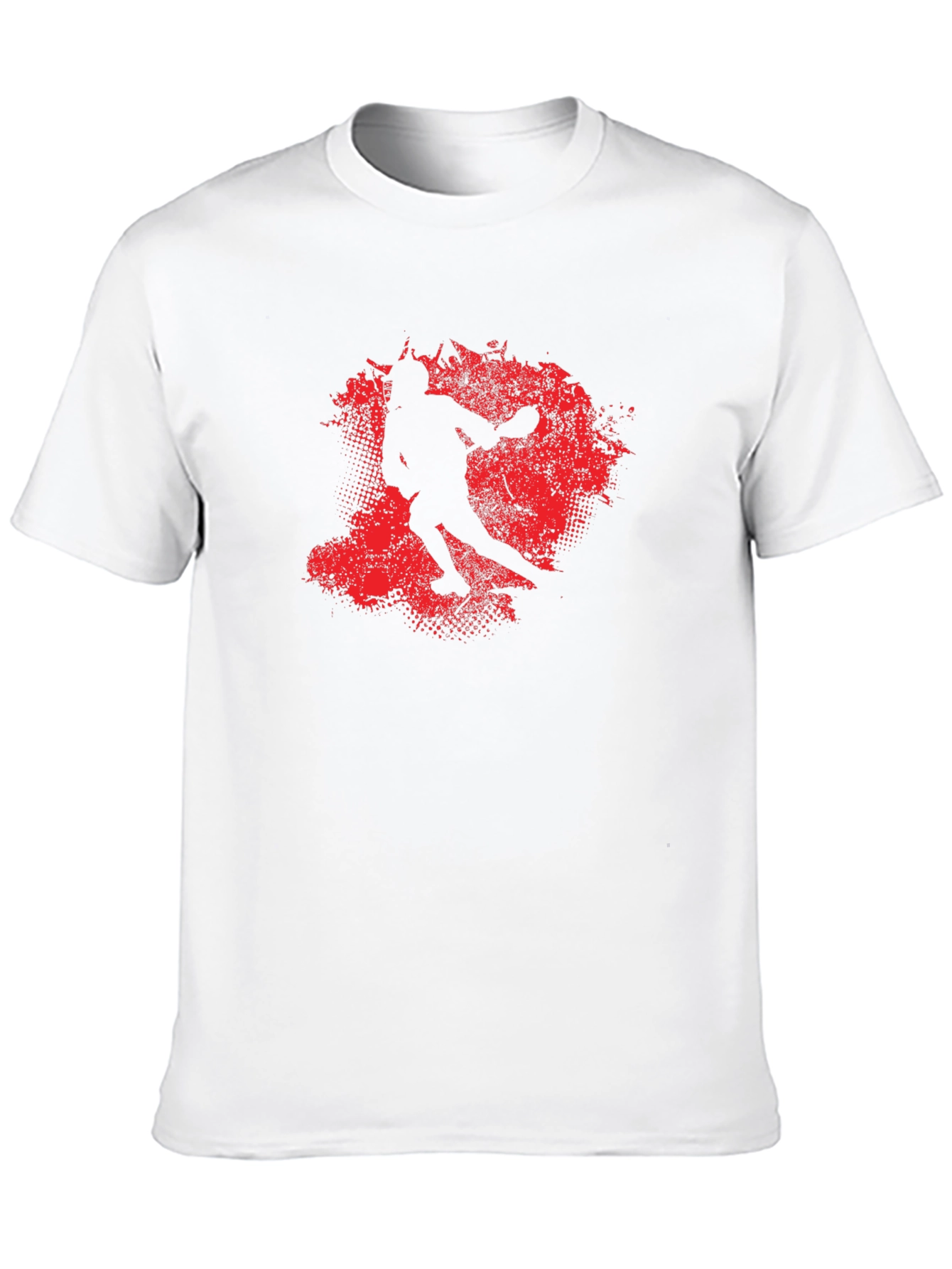 Red Splash Silhouette Graphic Black T-Shirt