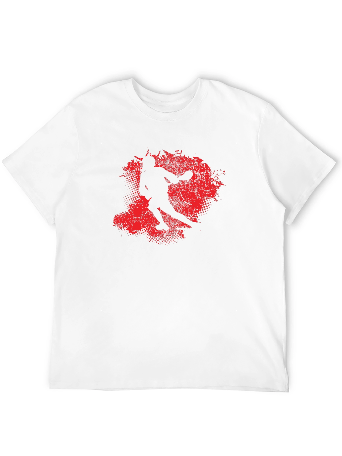 Red Splash Silhouette Graphic Black T-Shirt
