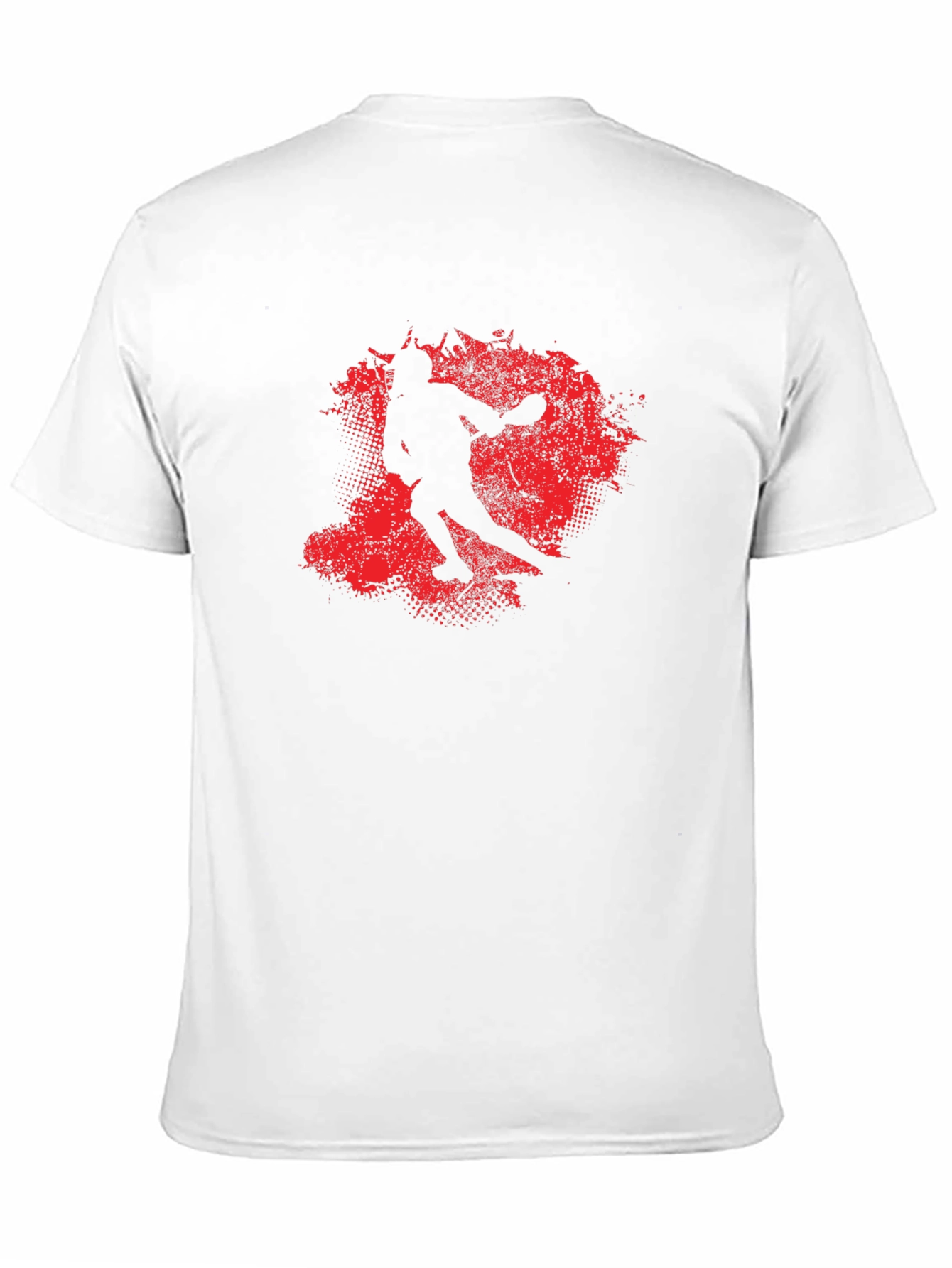 Red Splash Silhouette Graphic Black T-Shirt