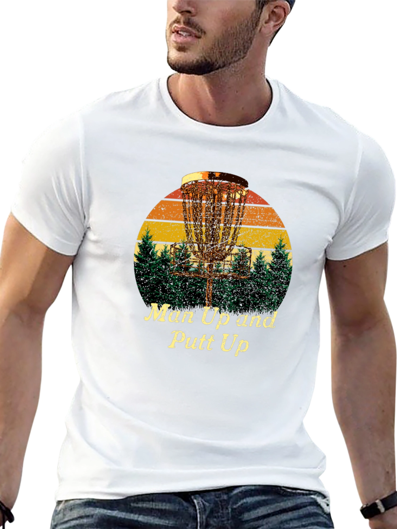 Man Up and Putt Up Disc Golf T-Shirt