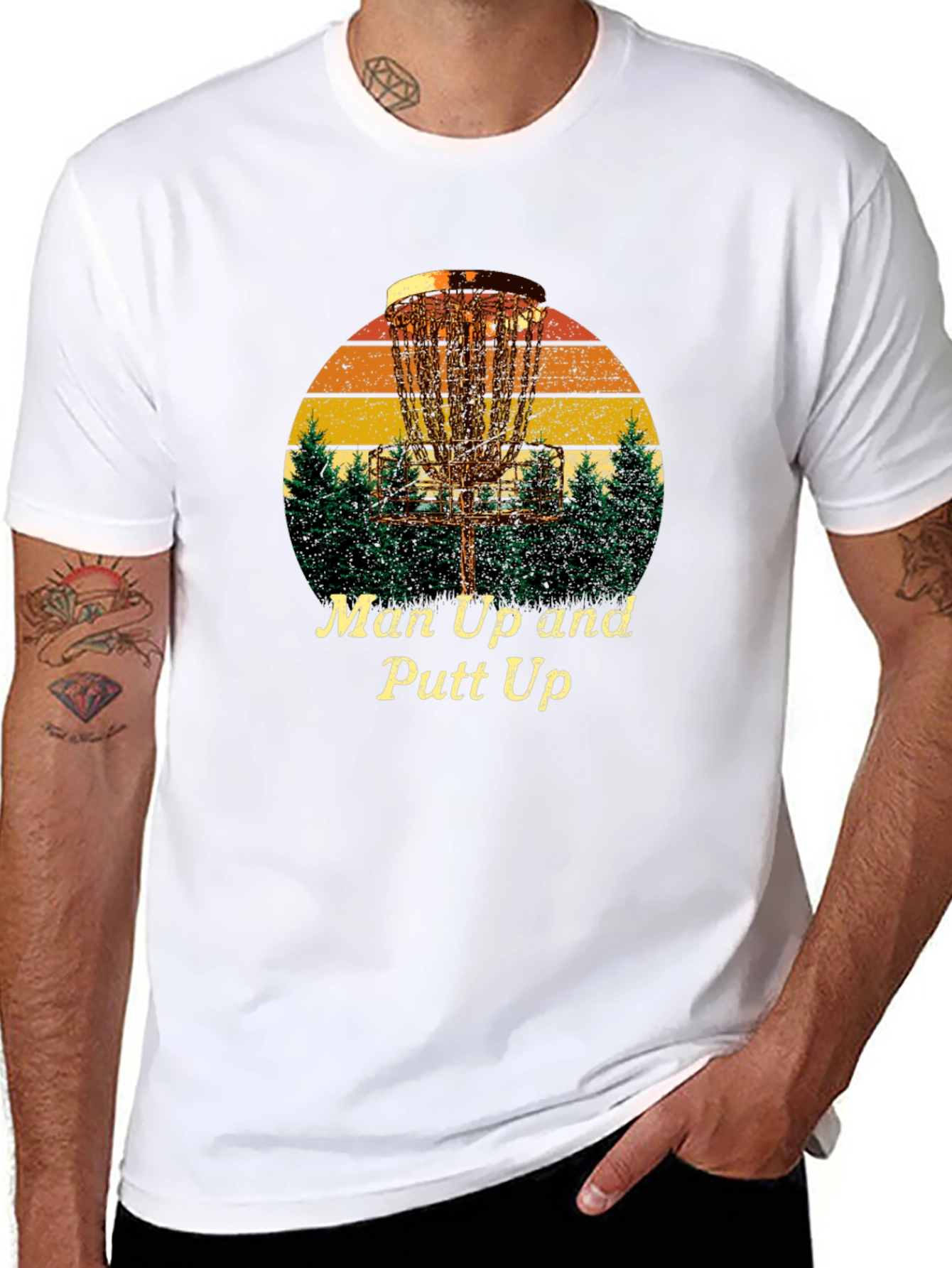 Man Up and Putt Up Disc Golf T-Shirt