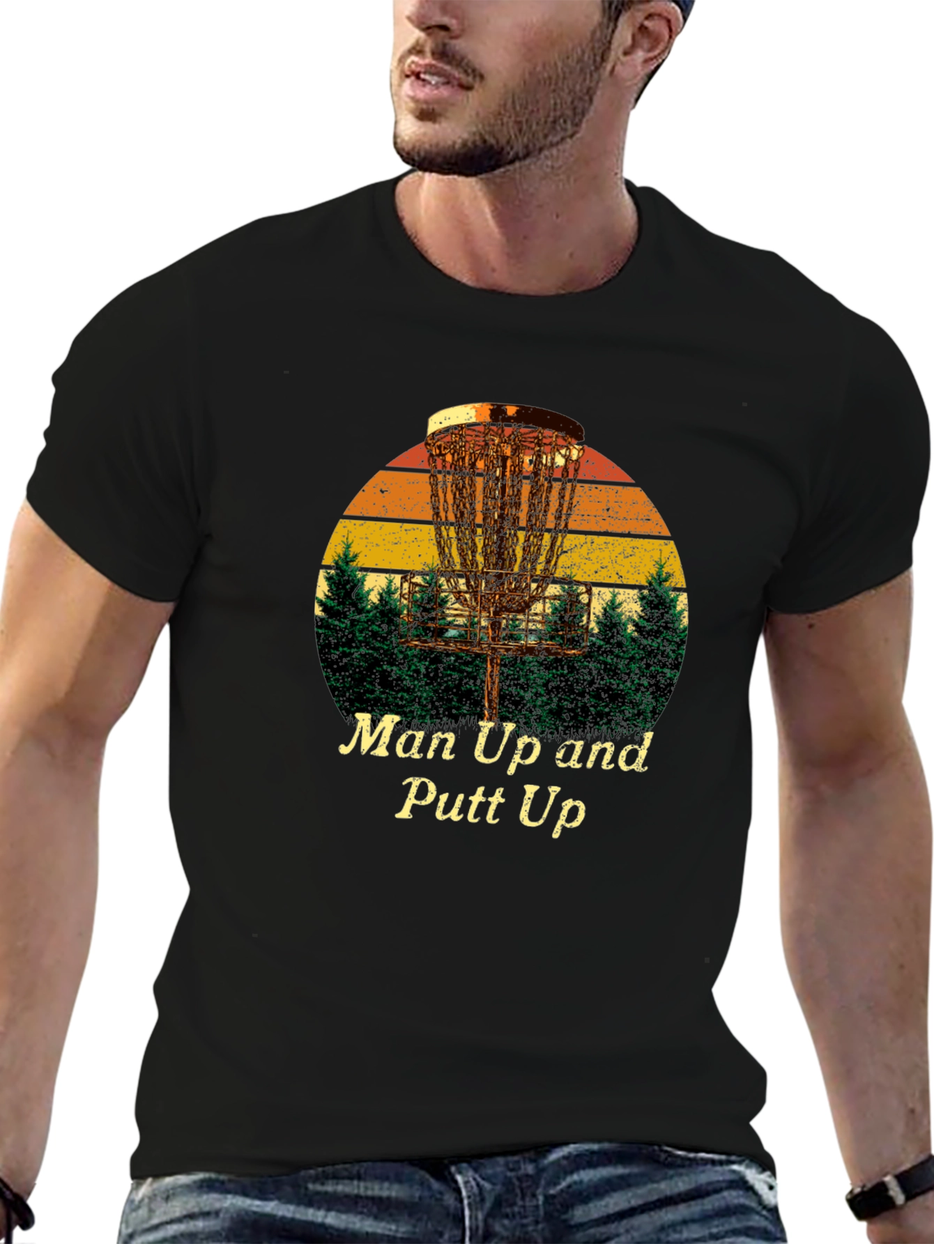 Man Up and Putt Up Disc Golf T-Shirt