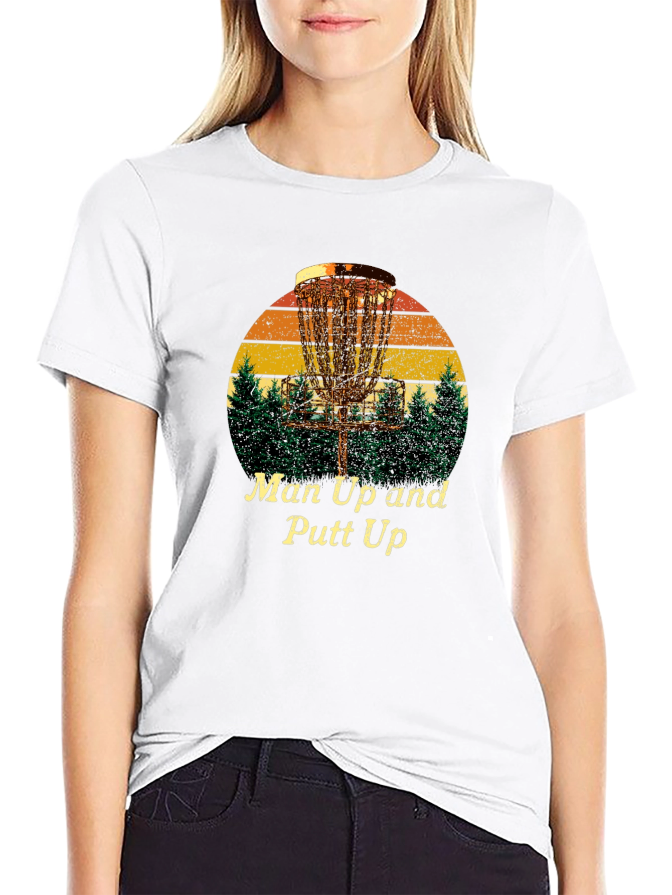 Man Up and Putt Up Disc Golf T-Shirt