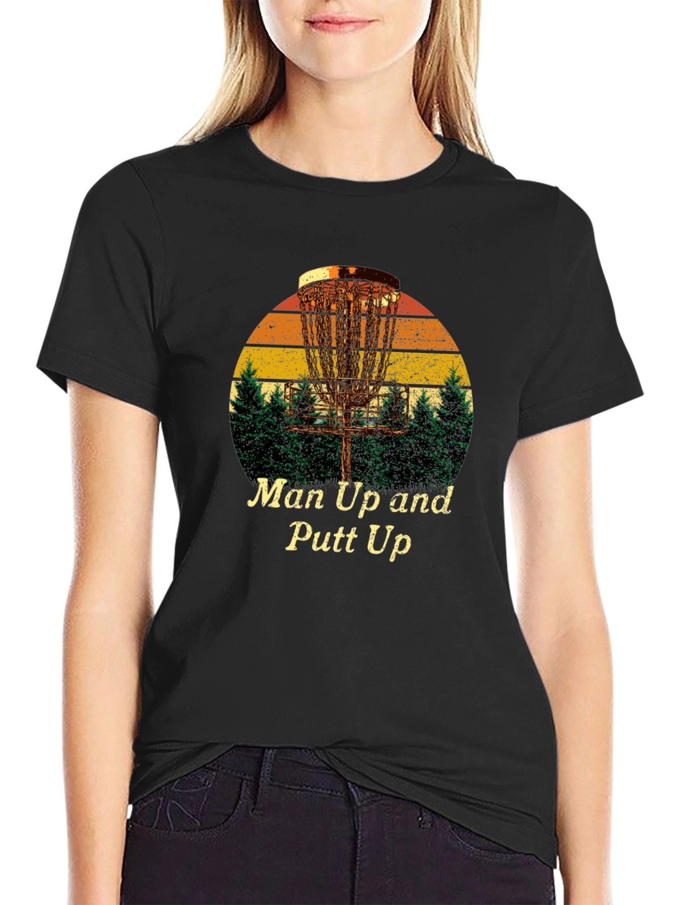 Man Up and Putt Up Disc Golf T-Shirt