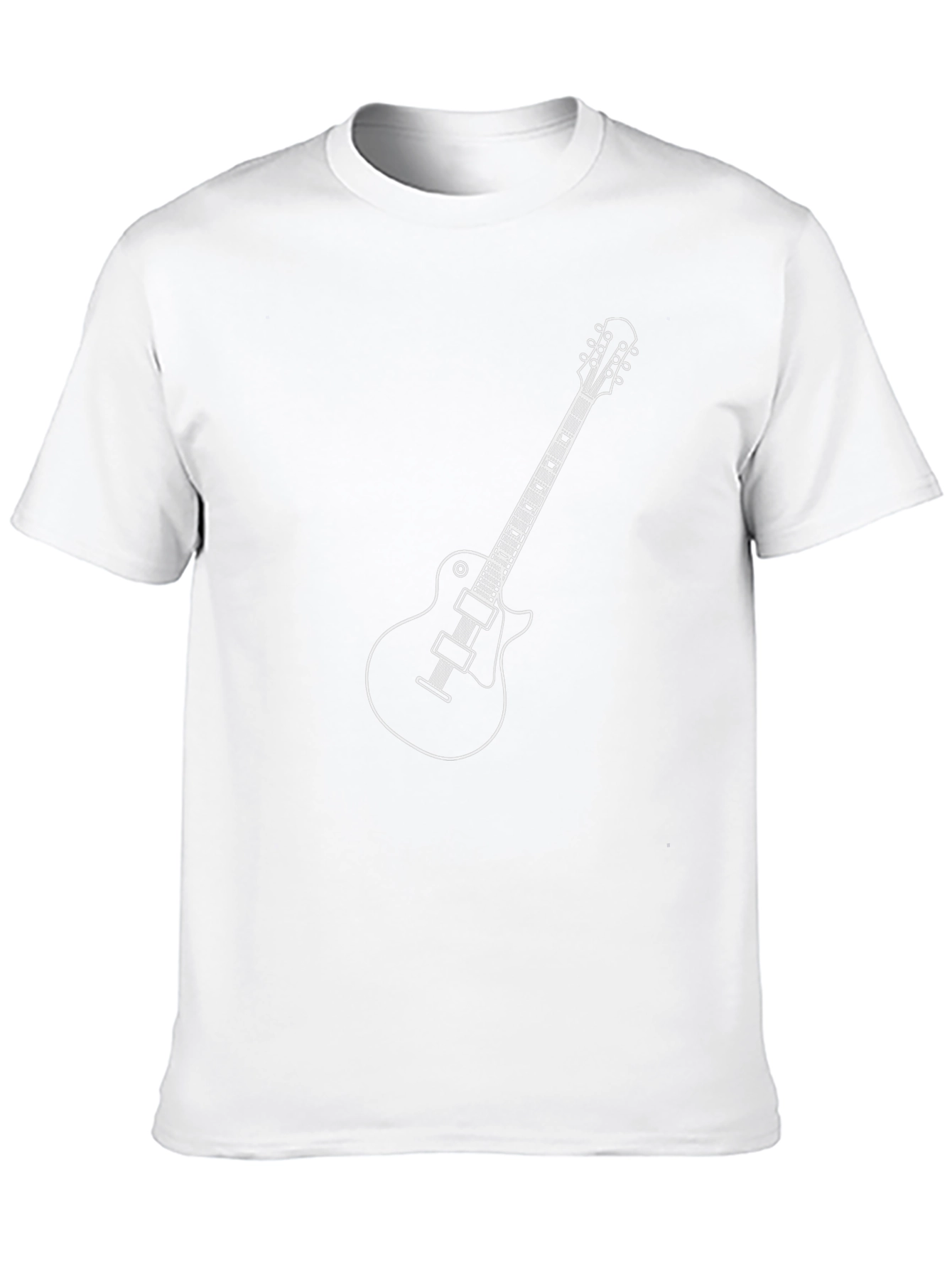Electric Guitar Graphic Tee - Black Cotton T-Shirt