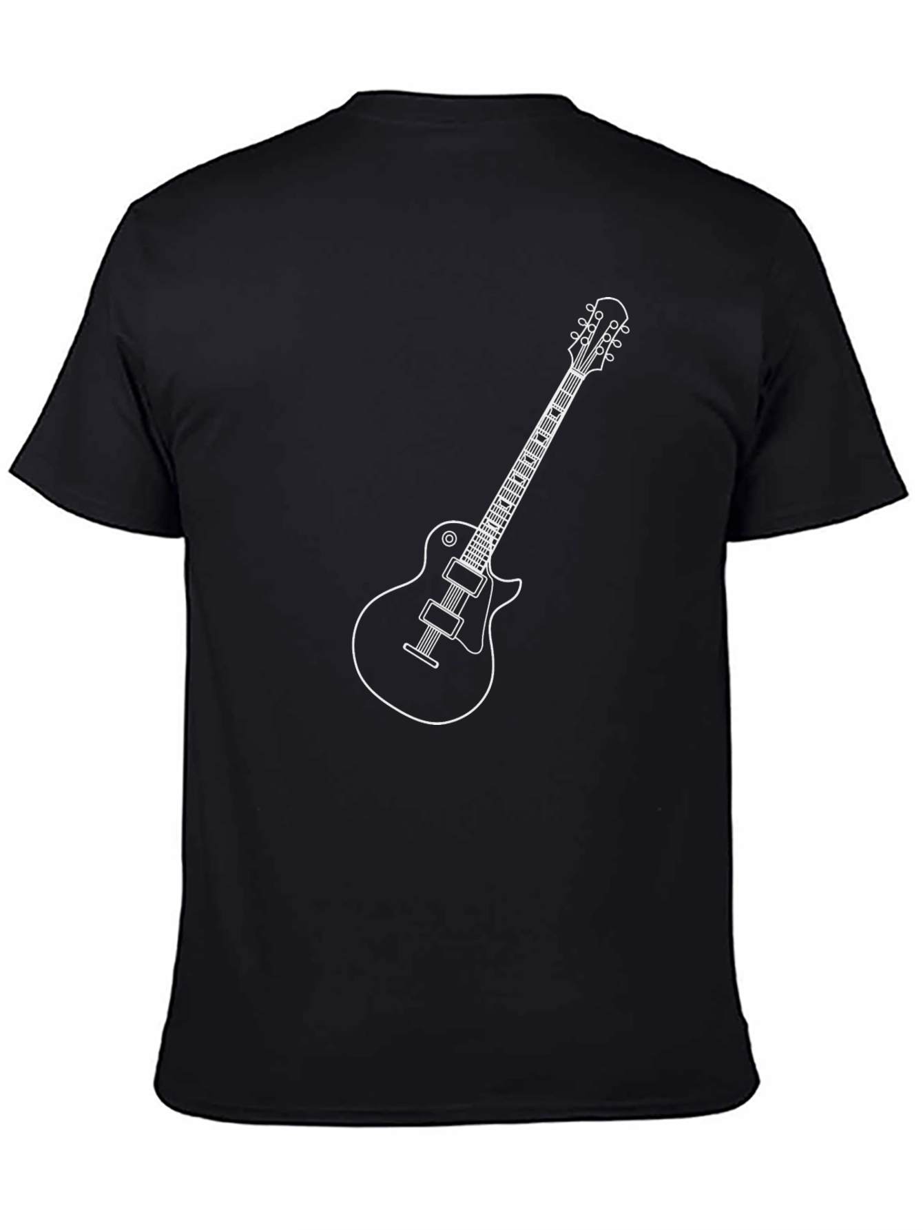 Electric Guitar Graphic Tee - Black Cotton T-Shirt