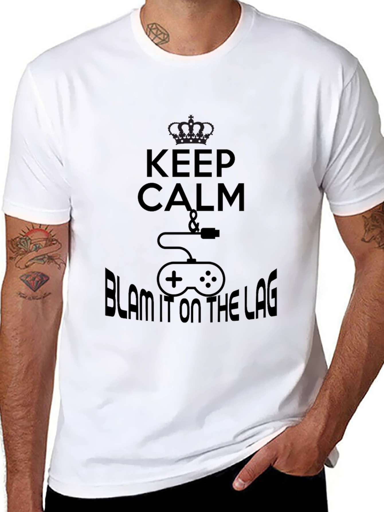 Keep Calm & Blame the Lag Black T-Shirt