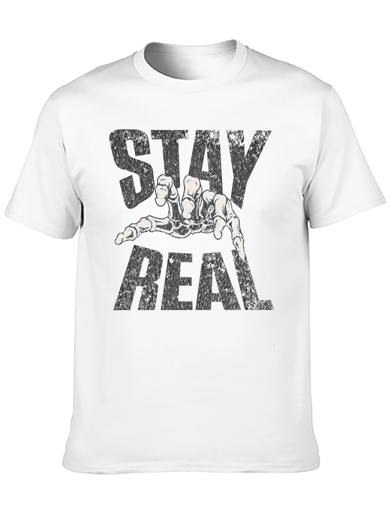 Stay Real Skeleton Hand Black T-Shirt