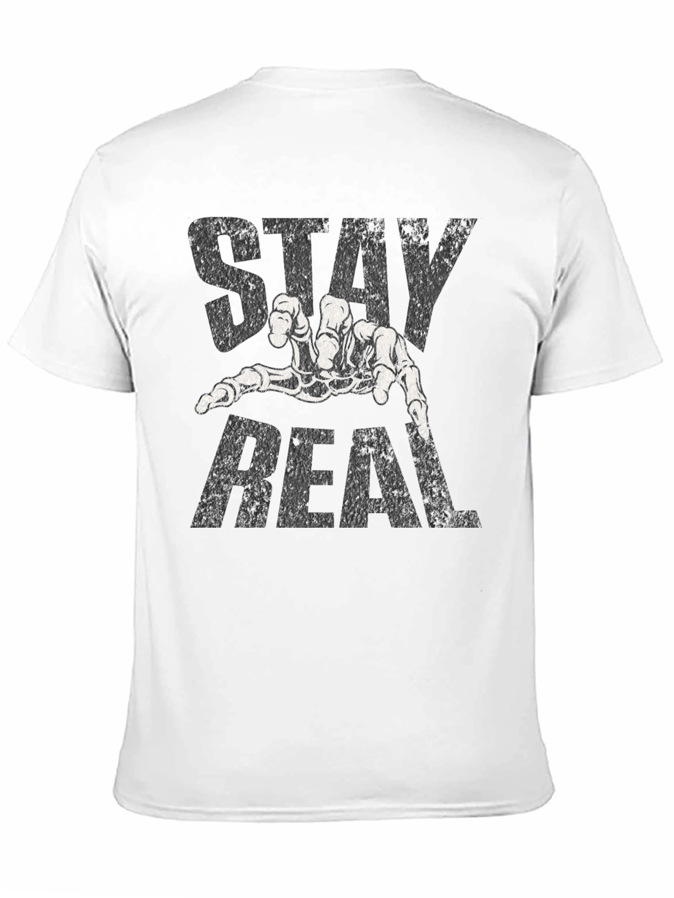 Stay Real Skeleton Hand Black T-Shirt