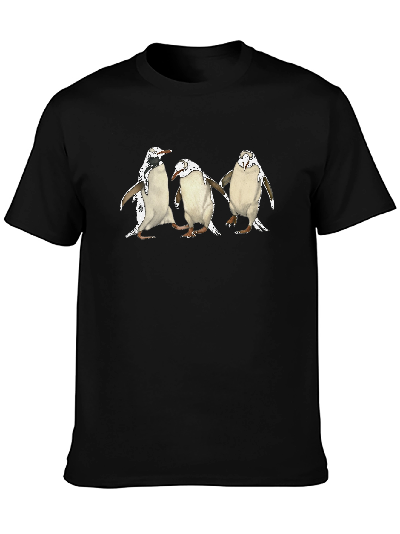 Penguin Trio Black T-Shirt