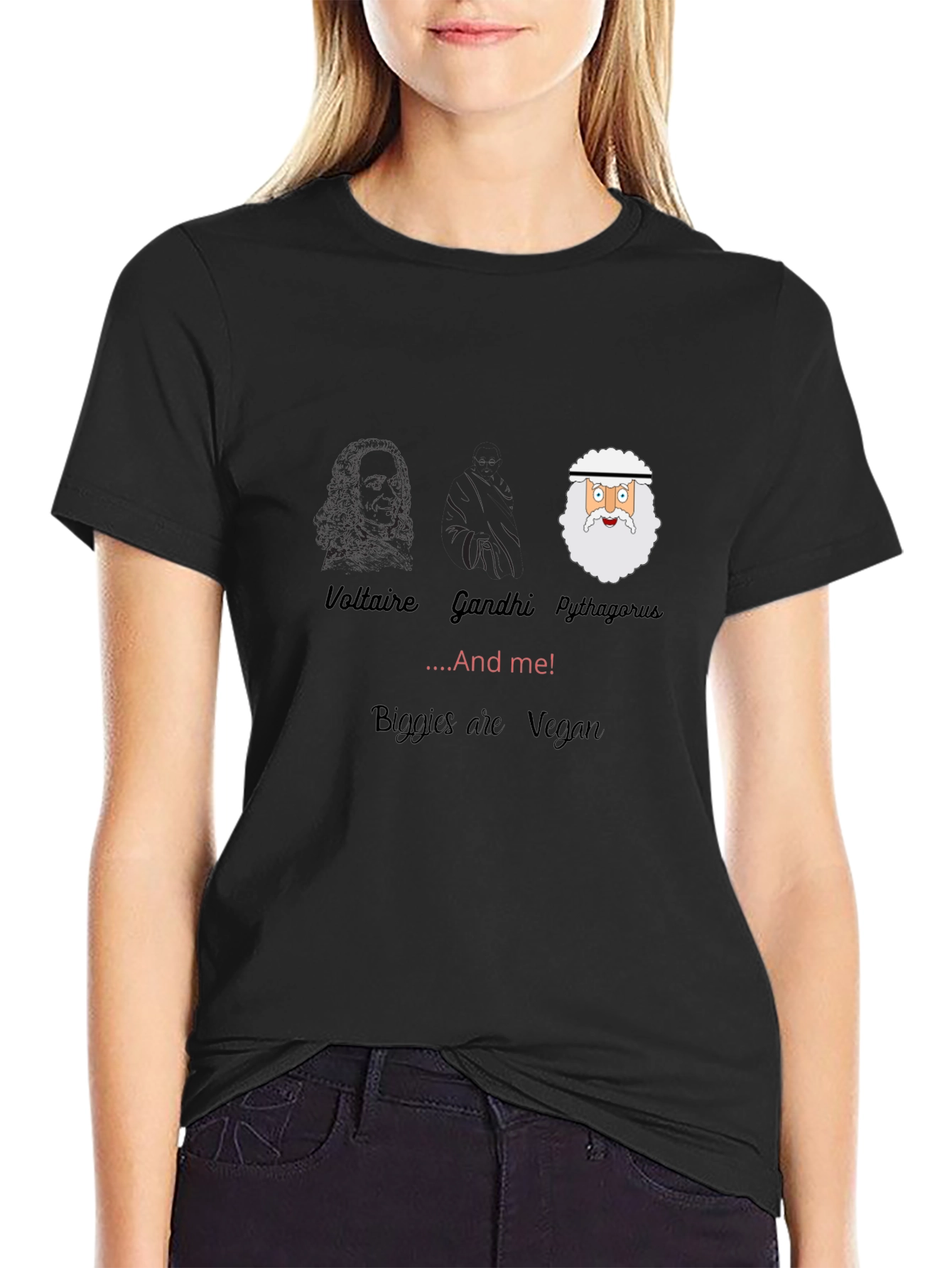 Voltaire Gandhi Pythagoras & Me Vegan T-Shirt
