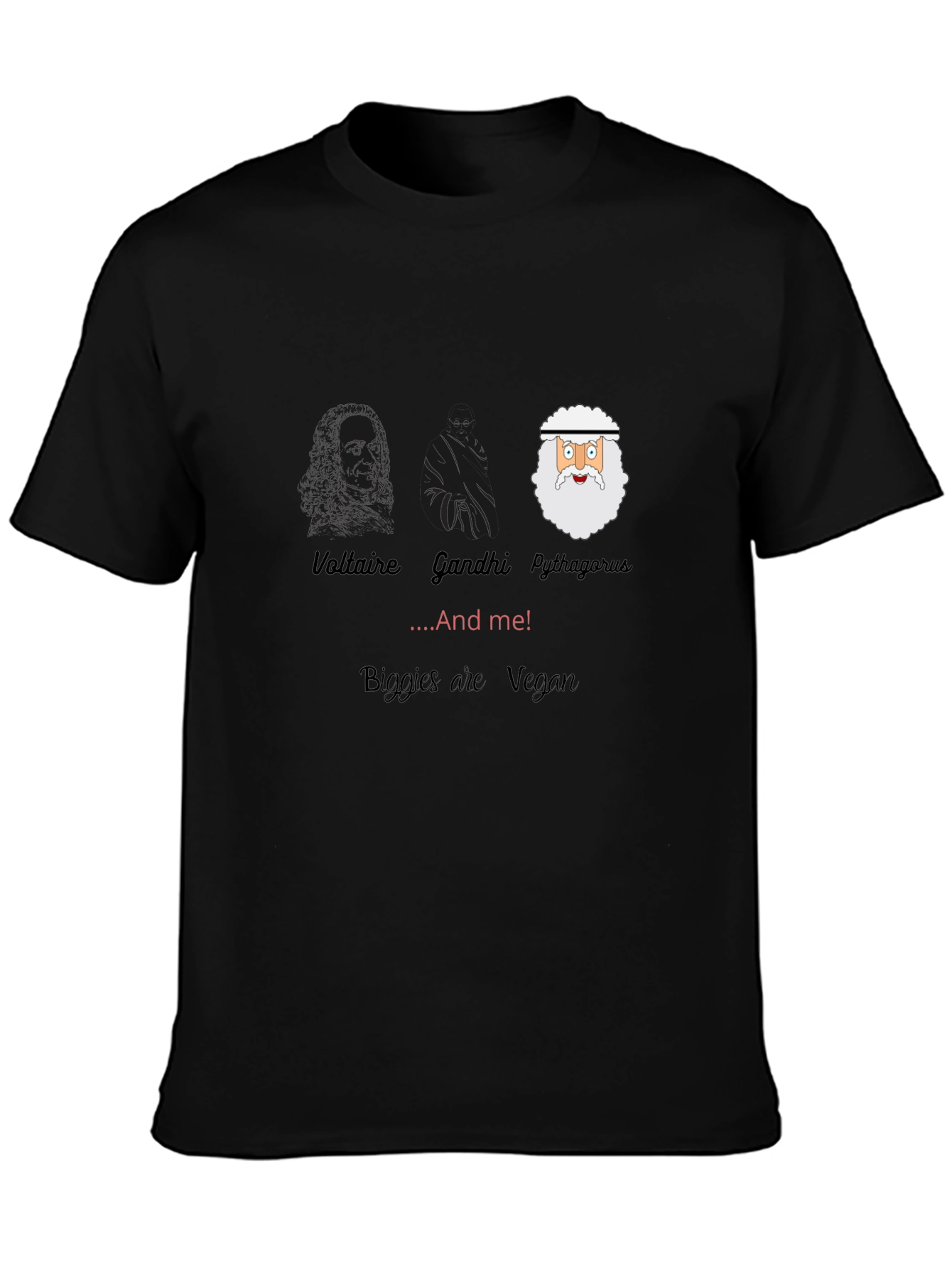 Voltaire Gandhi Pythagoras & Me Vegan T-Shirt
