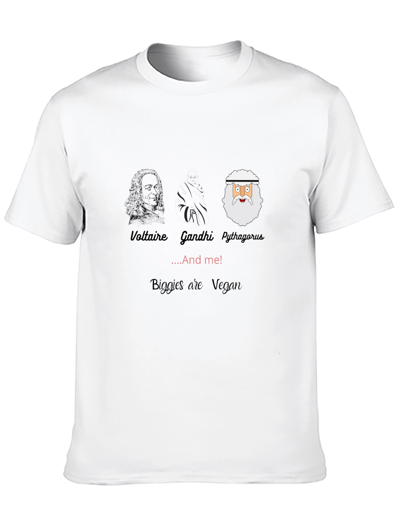 Voltaire Gandhi Pythagoras & Me Vegan T-Shirt