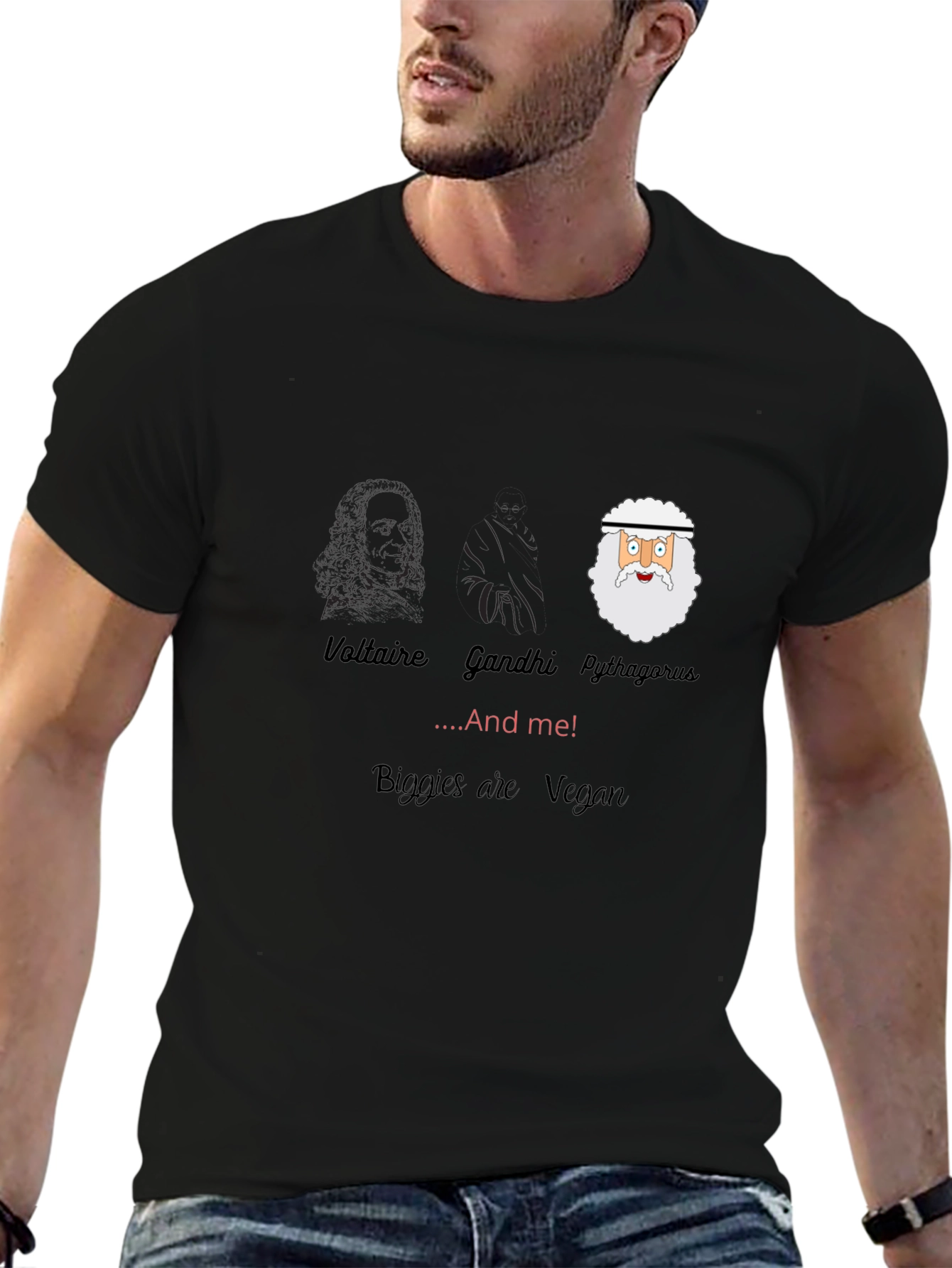 Voltaire Gandhi Pythagoras & Me Vegan T-Shirt