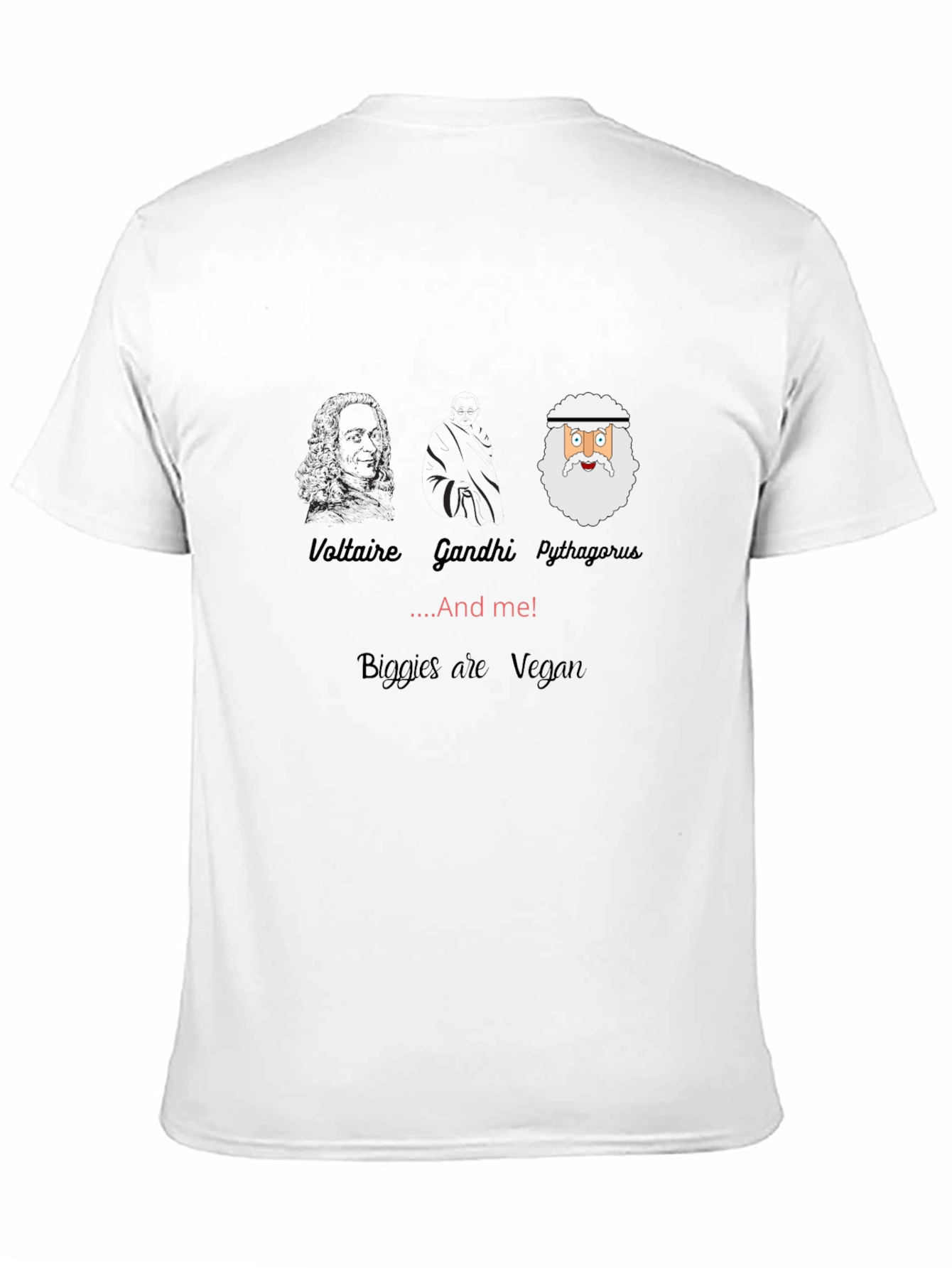 Voltaire Gandhi Pythagoras & Me Vegan T-Shirt