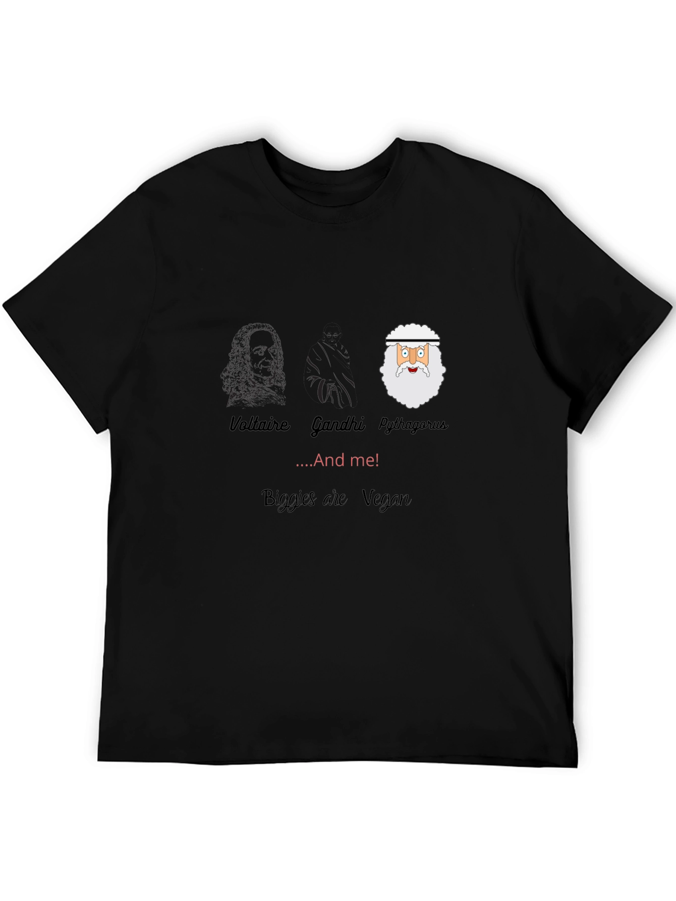 Voltaire Gandhi Pythagoras & Me Vegan T-Shirt