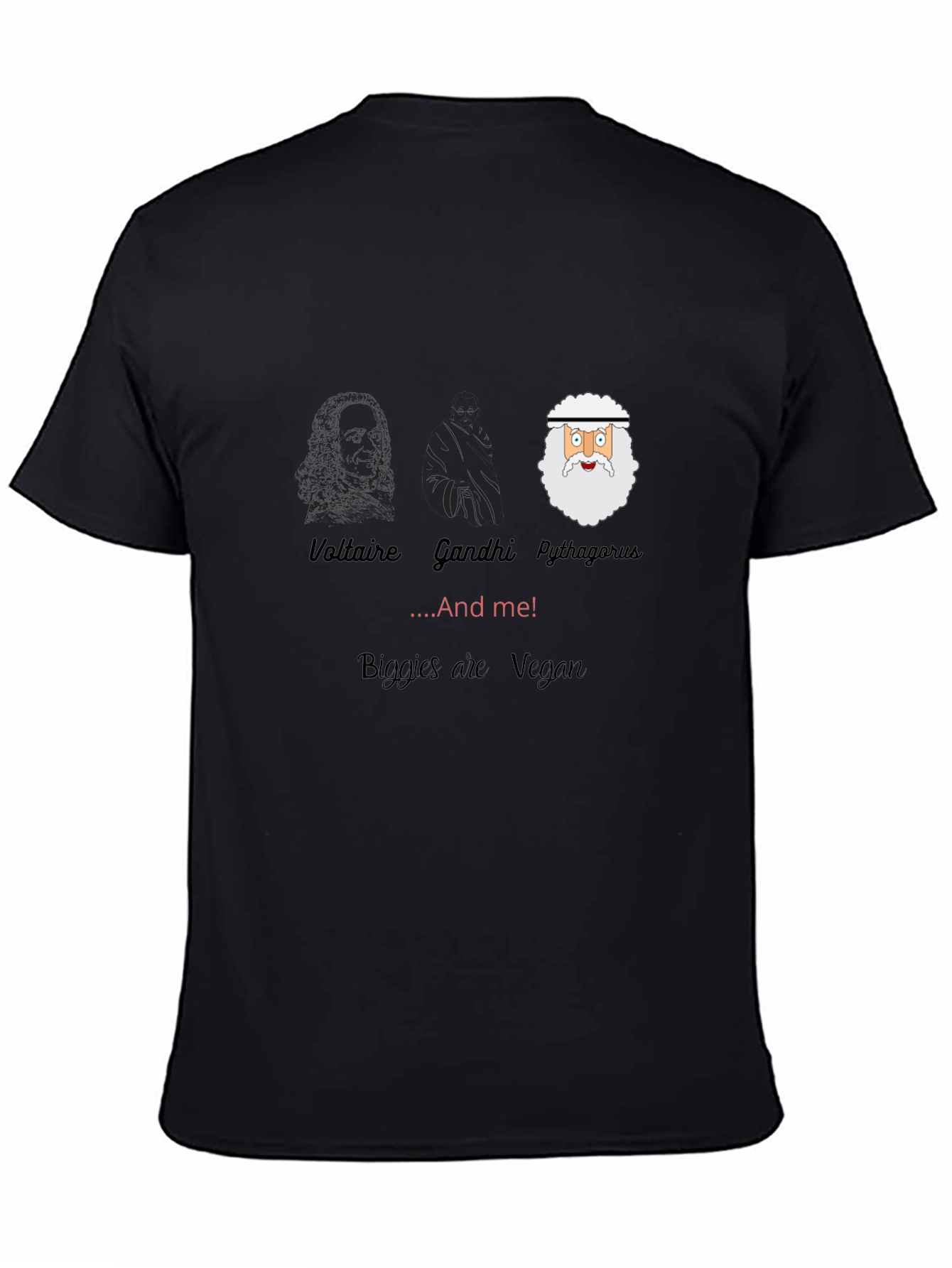 Voltaire Gandhi Pythagoras & Me Vegan T-Shirt