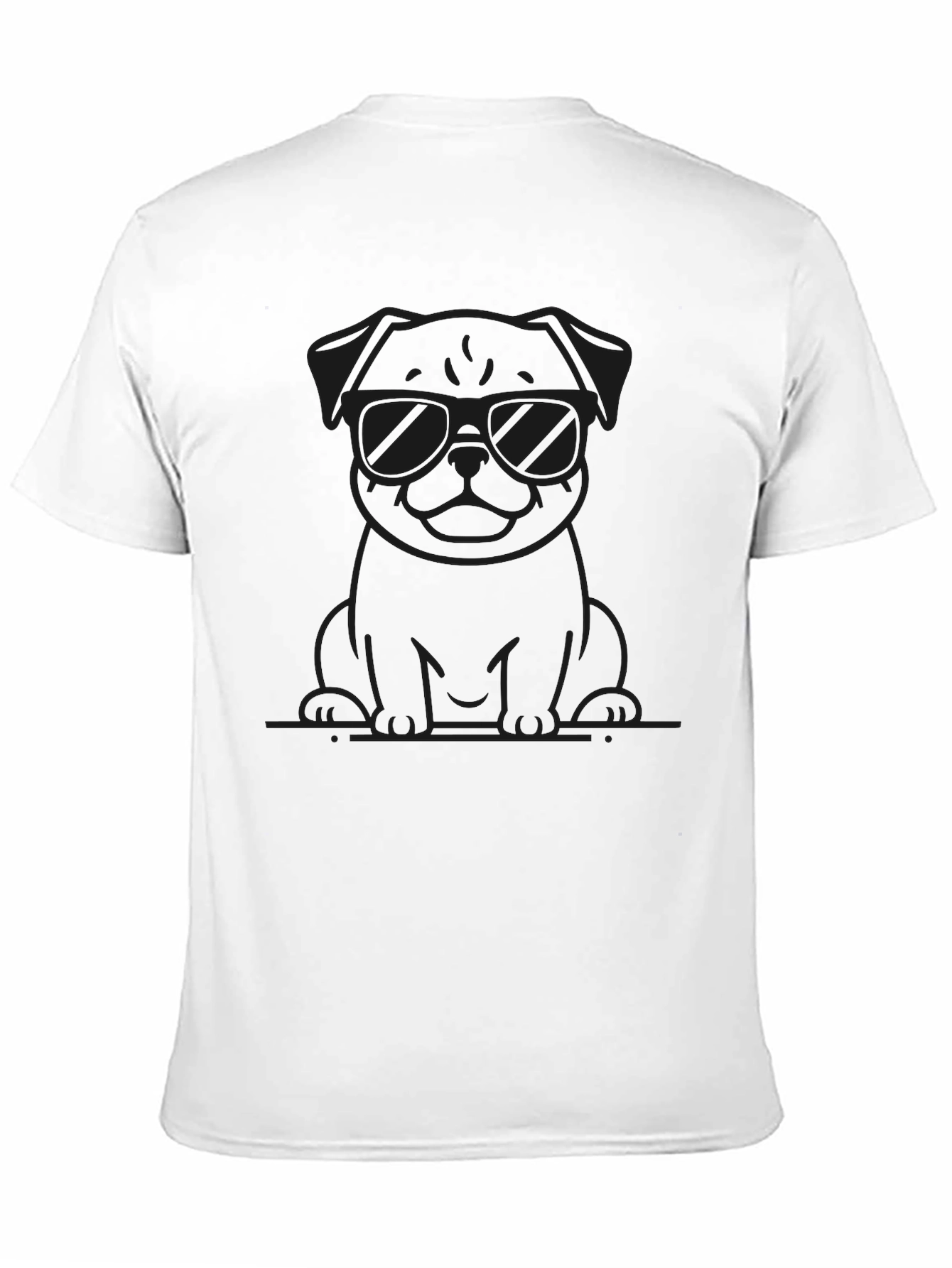 Cool Pug in Shades Black T-Shirt