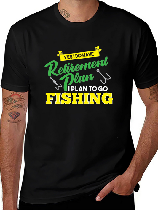 Retirement Plan Fishing T-Shirt - Black