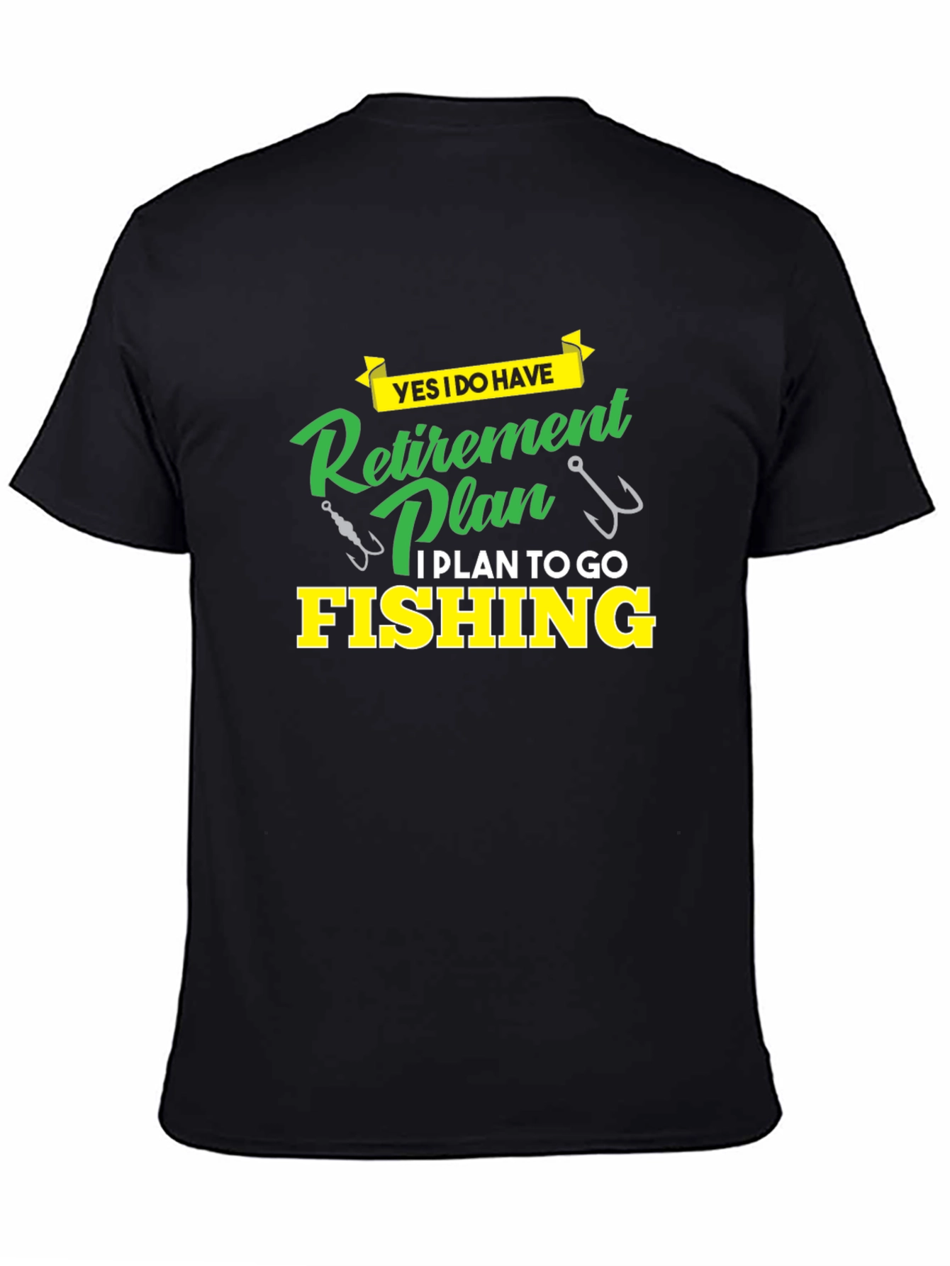 Retirement Plan Fishing T-Shirt - Black