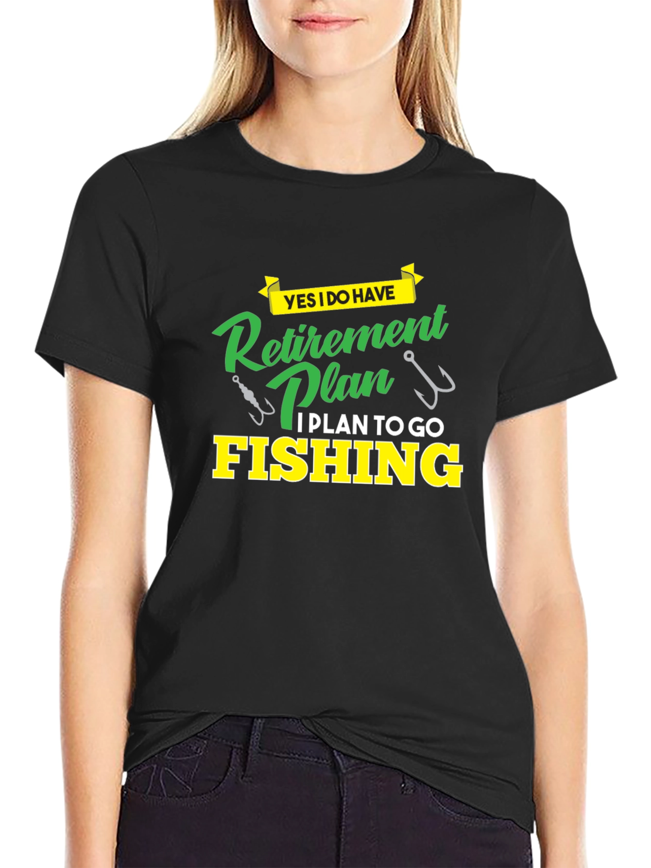 Retirement Plan Fishing T-Shirt - Black
