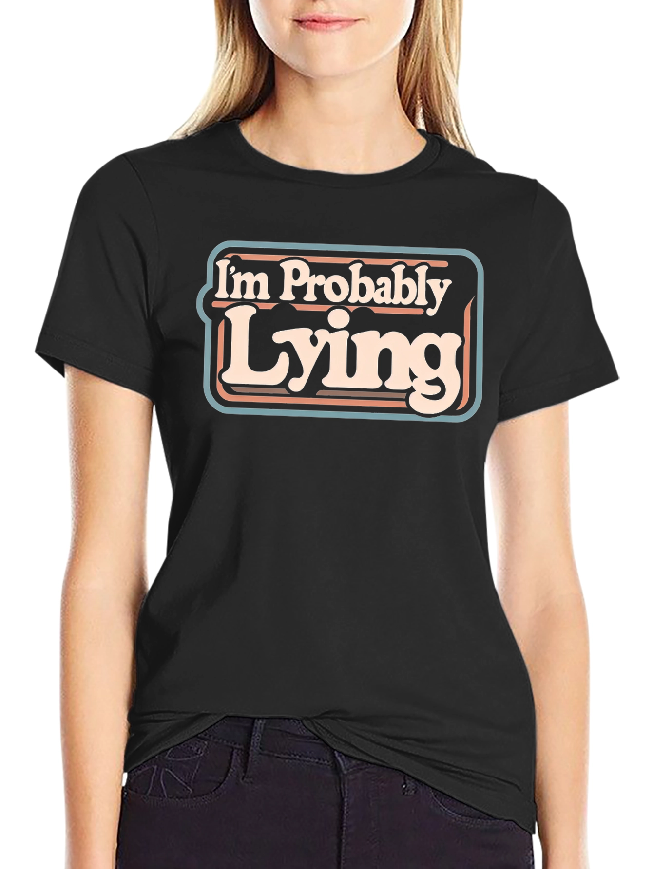Im Probably Lying Graphic T-Shirt - Retro Style